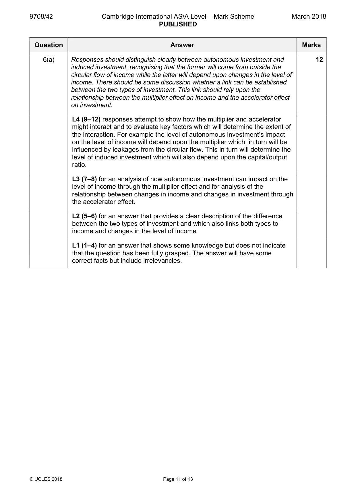 Mark scheme, page 11 of 13