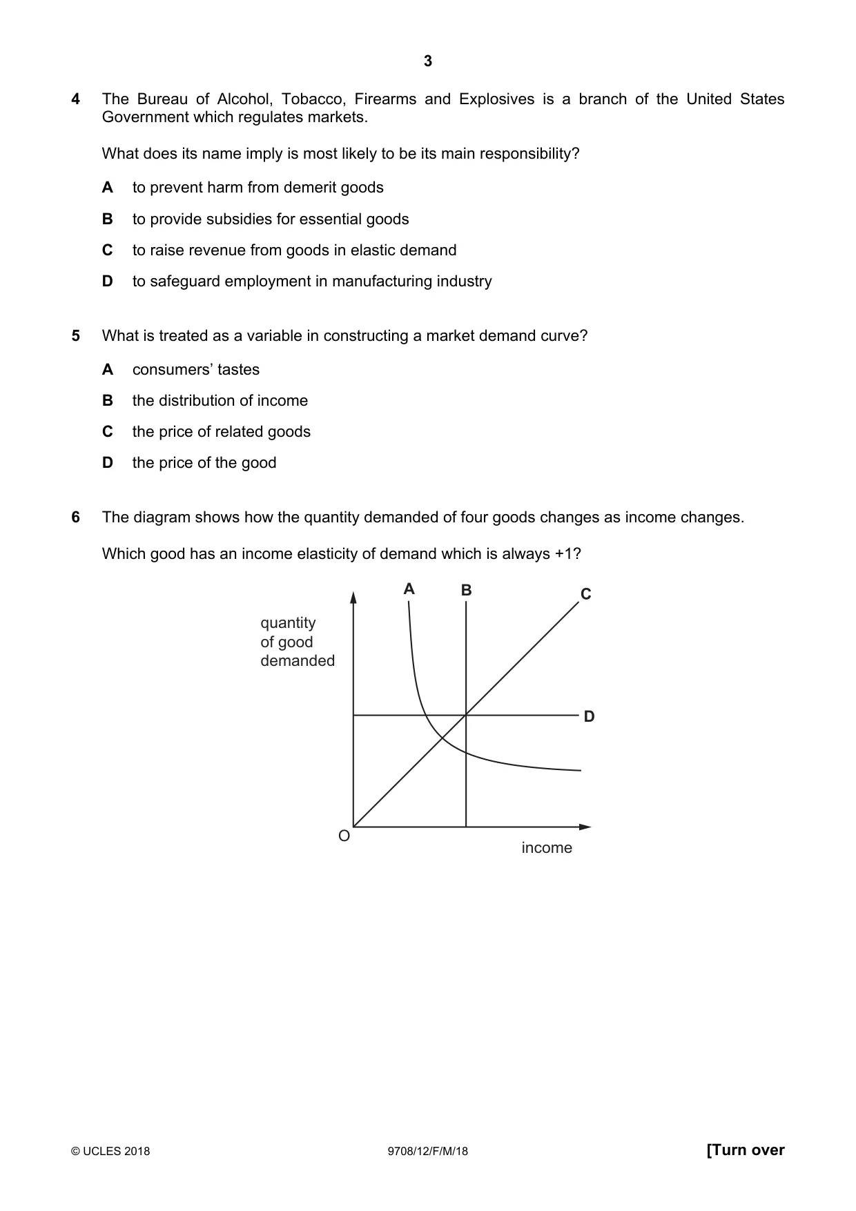 Cambridge A Level Economics 9708 2018 Feb/March Paper 1 · Variant 2 question paper, page 3 of 12