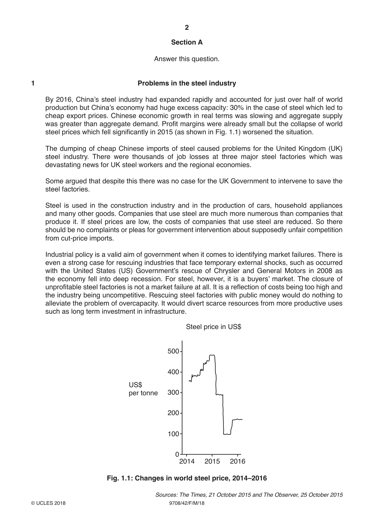Cambridge A Level Economics 9708 2018 Feb/March Paper 4 · Variant 2 question paper, page 2 of 4