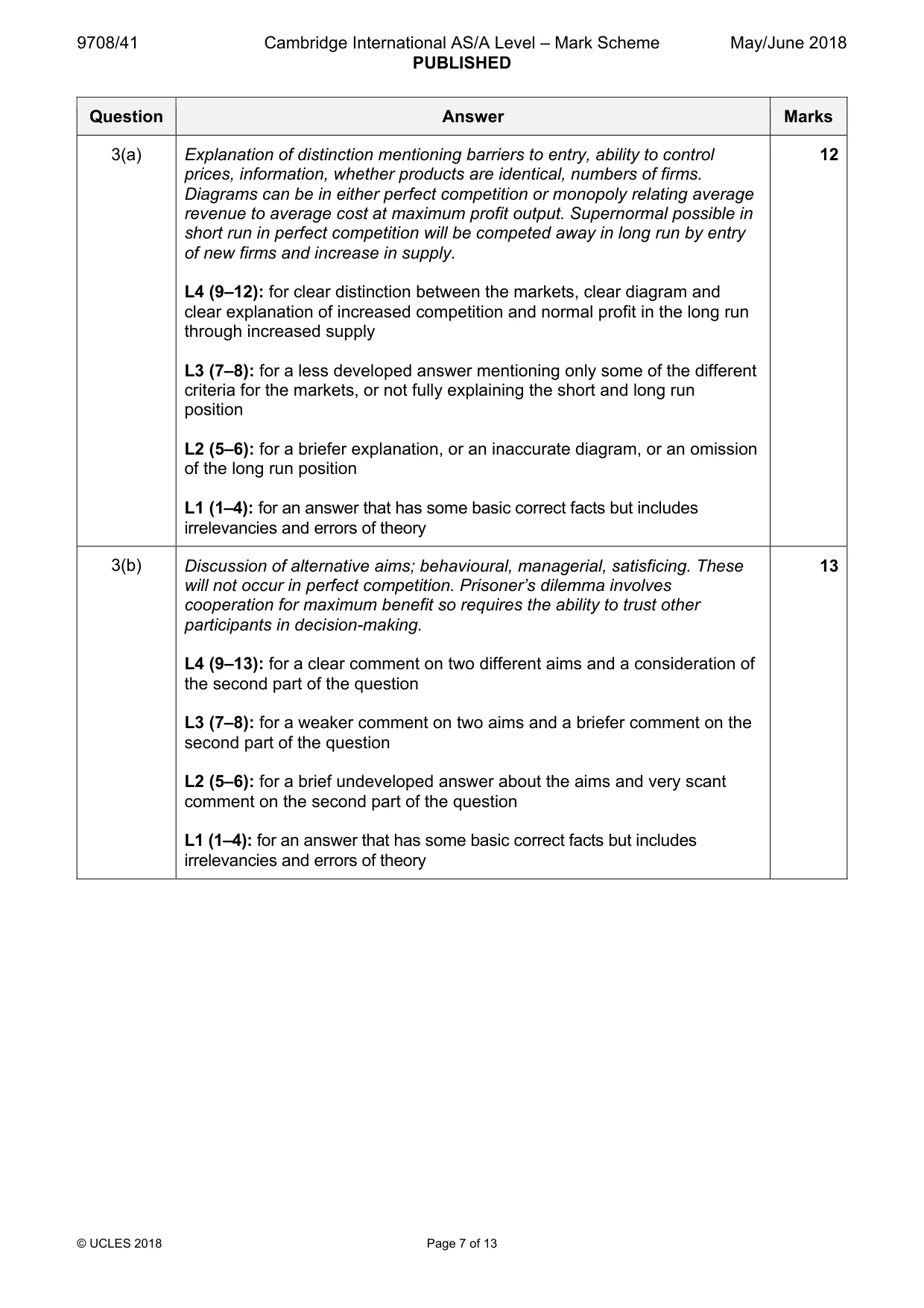 Mark scheme, page 7 of 13