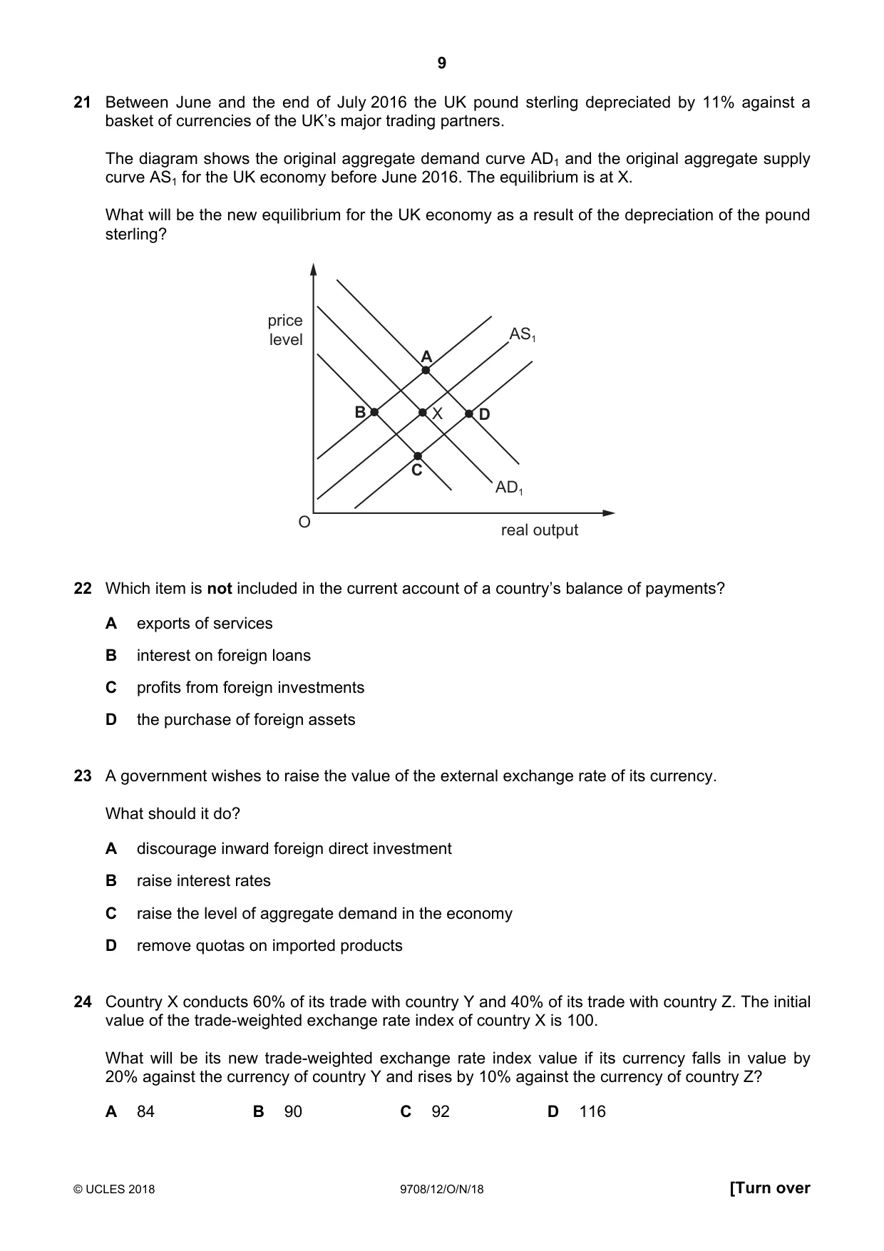 Cambridge A Level Economics 9708 2018 Oct/Nov Paper 1 · Variant 2 question paper, page 9 of 12
