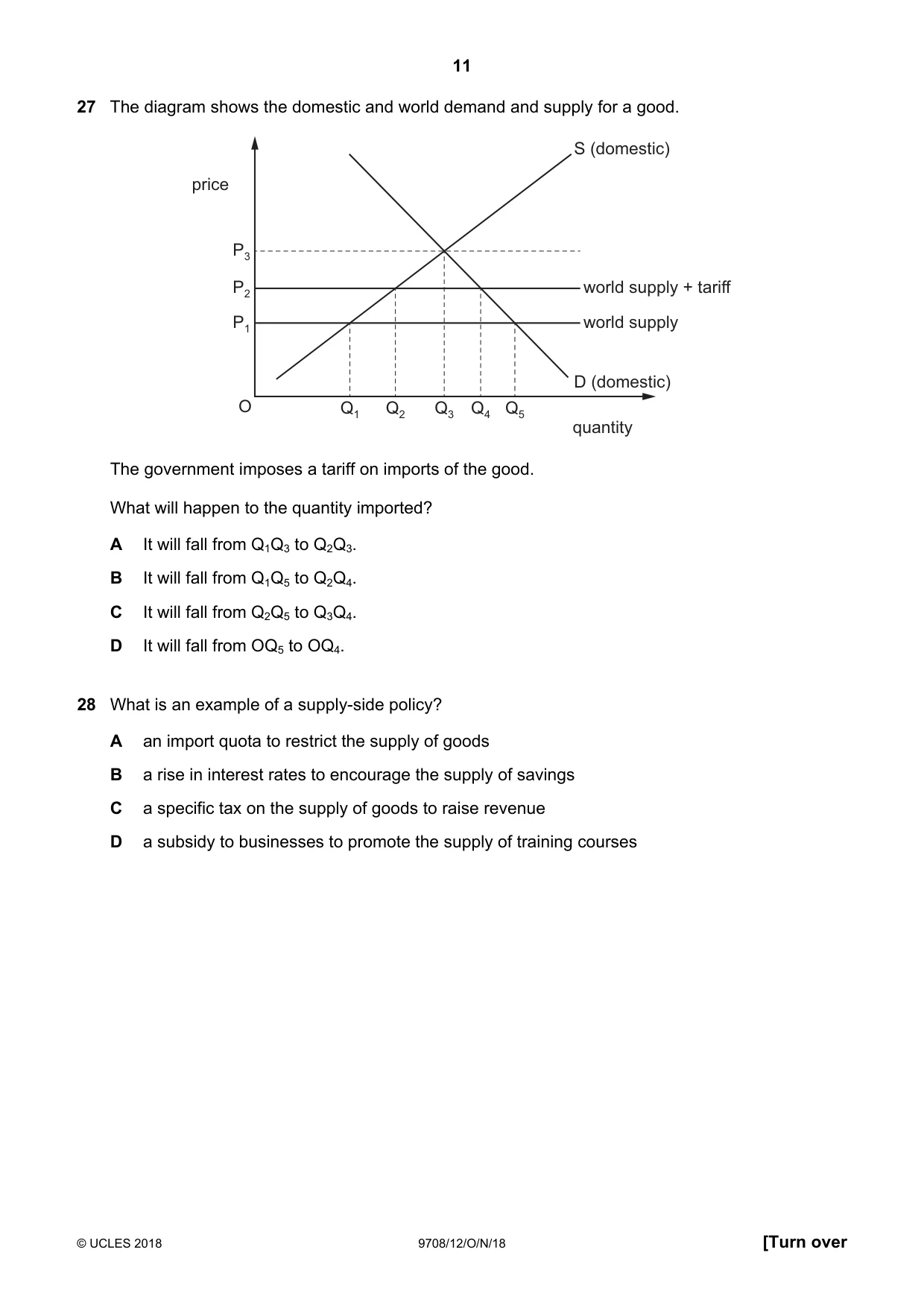 Cambridge A Level Economics 9708 2018 Oct/Nov Paper 1 · Variant 2 question paper, page 11 of 12
