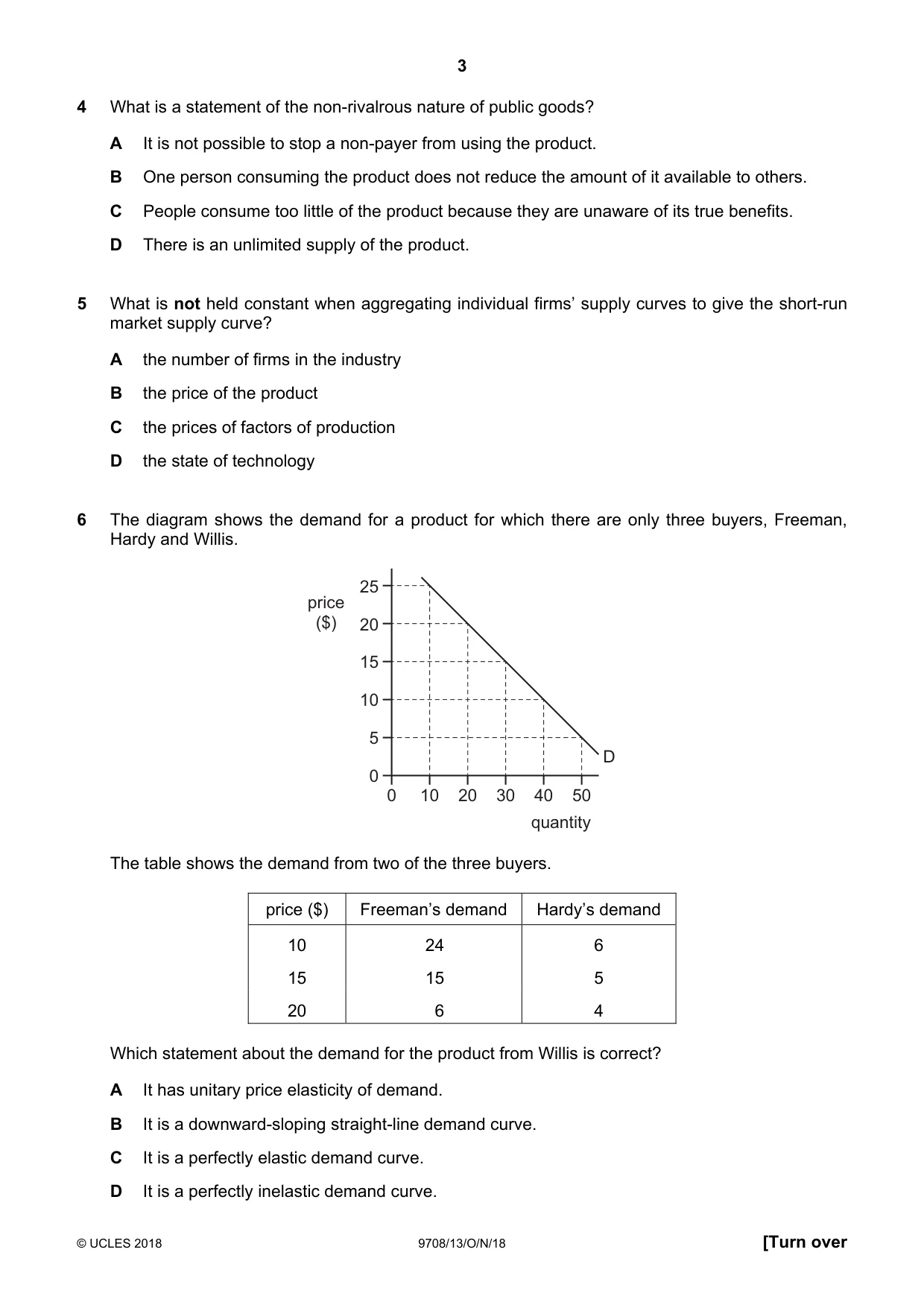 Cambridge A Level Economics 9708 2018 Oct/Nov Paper 1 · Variant 3 question paper, page 3 of 16