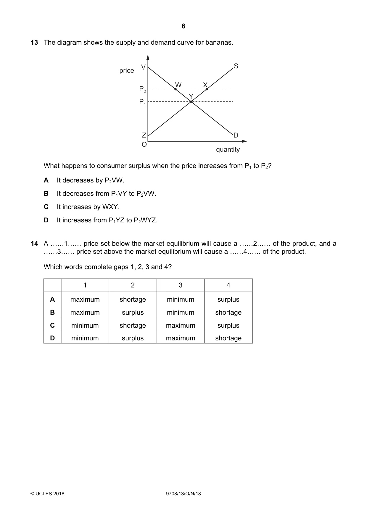 Cambridge A Level Economics 9708 2018 Oct/Nov Paper 1 · Variant 3 question paper, page 6 of 16