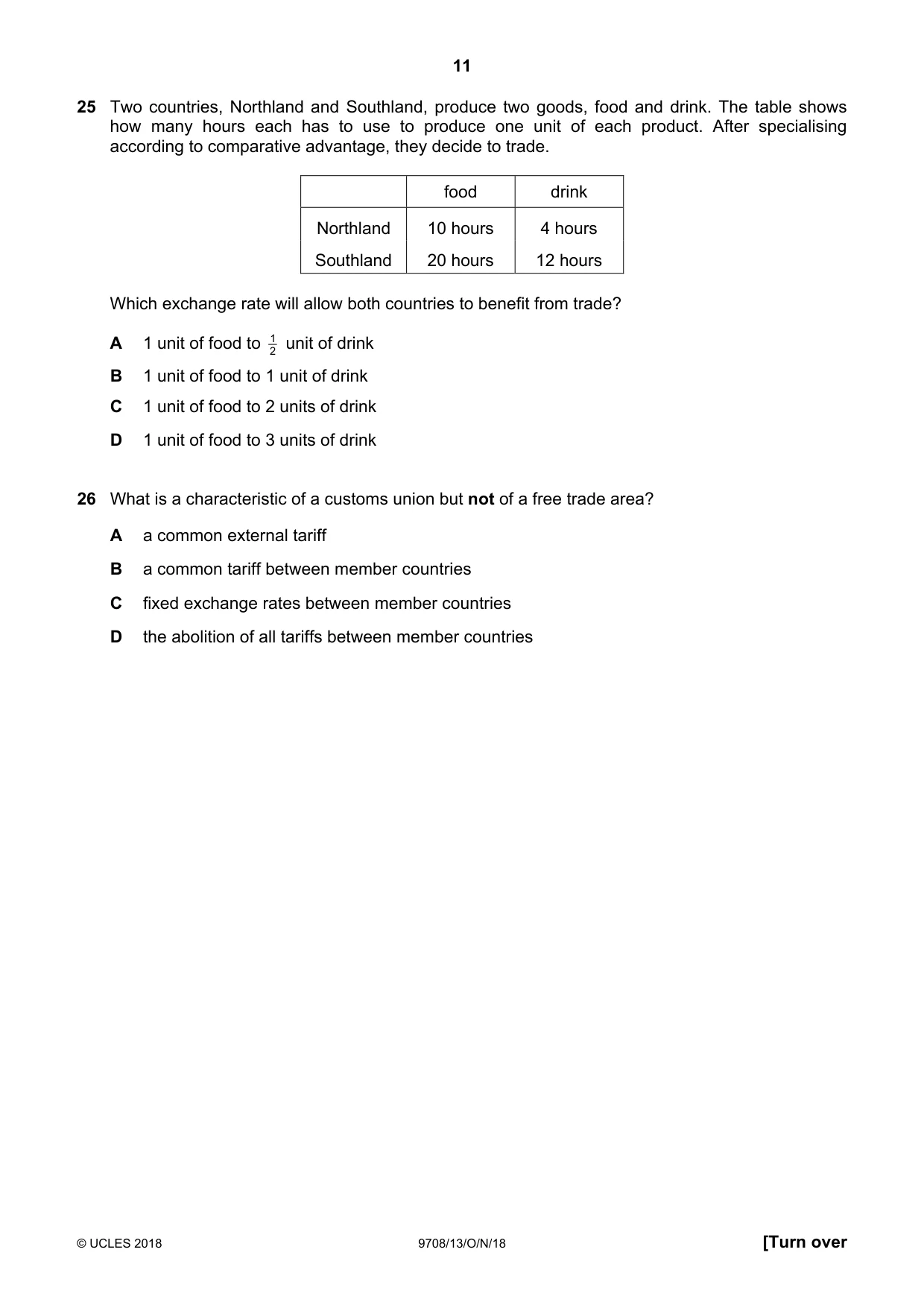 Cambridge A Level Economics 9708 2018 Oct/Nov Paper 1 · Variant 3 question paper, page 11 of 16
