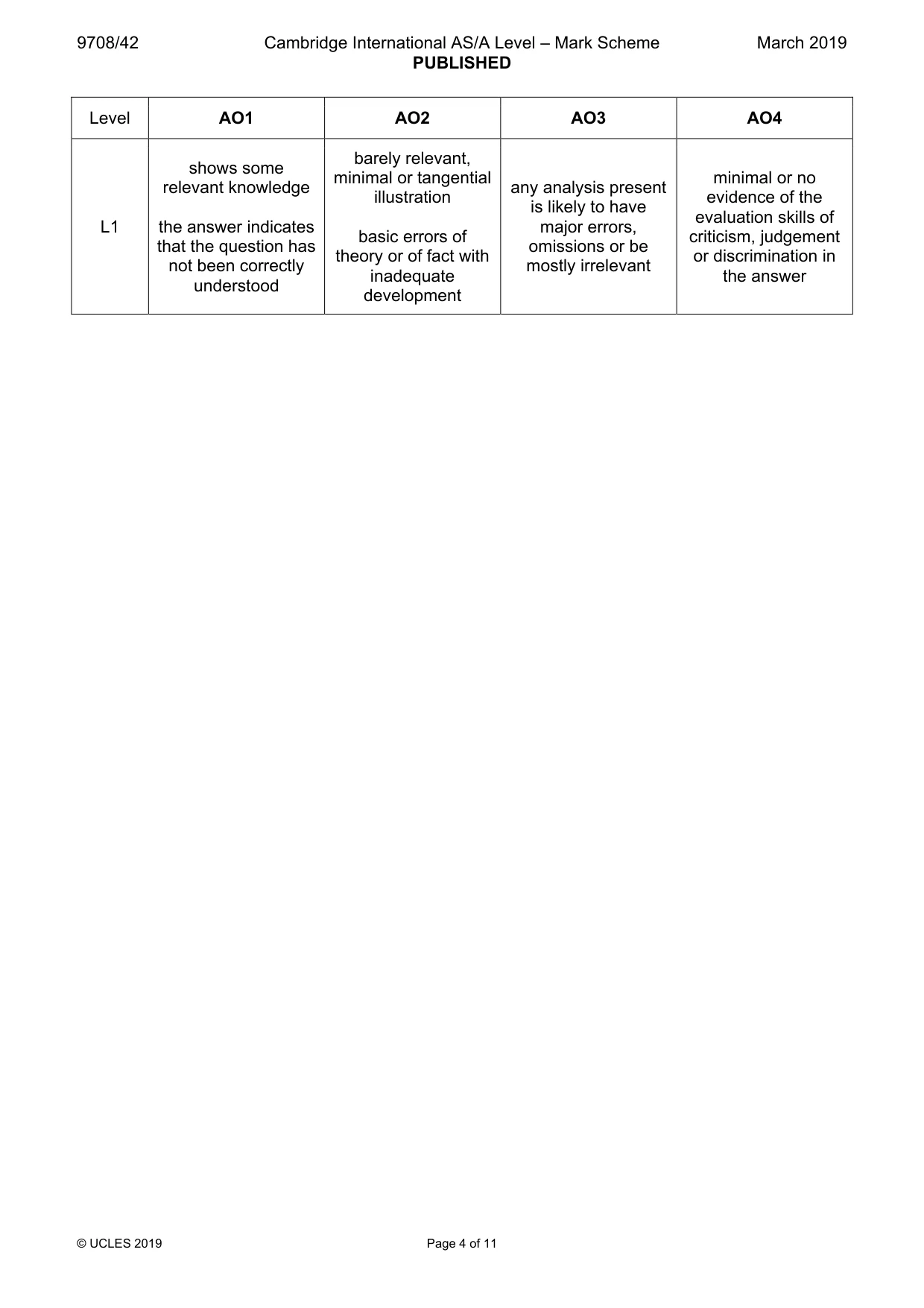 Mark scheme, page 4 of 11