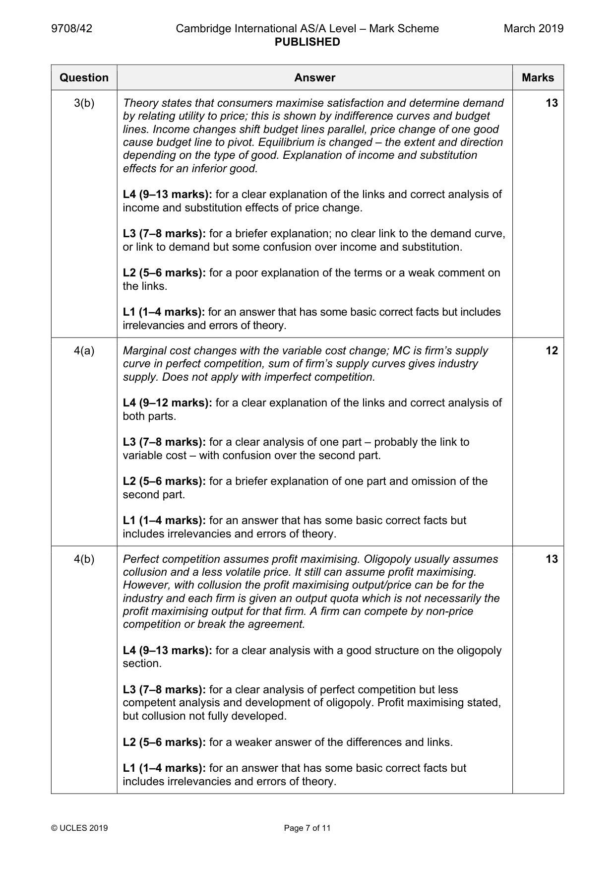 Mark scheme, page 7 of 11