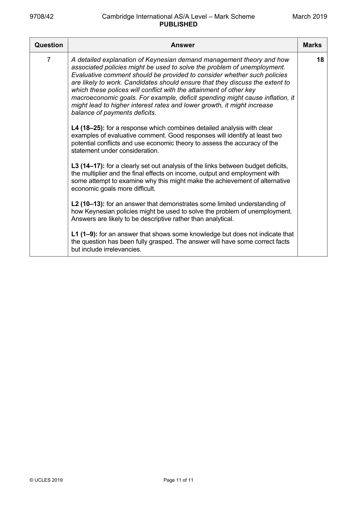 Mark scheme, page 11 of 11