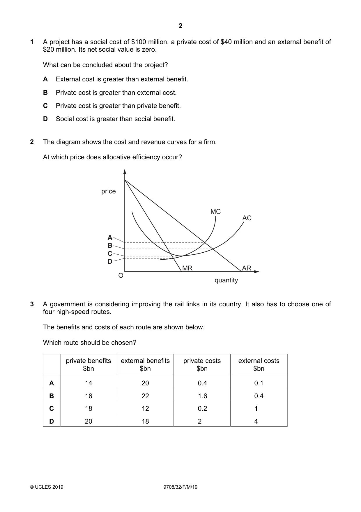 Cambridge A Level Economics 9708 2019 Feb/March Paper 3 · Variant 2 question paper, page 2 of 12