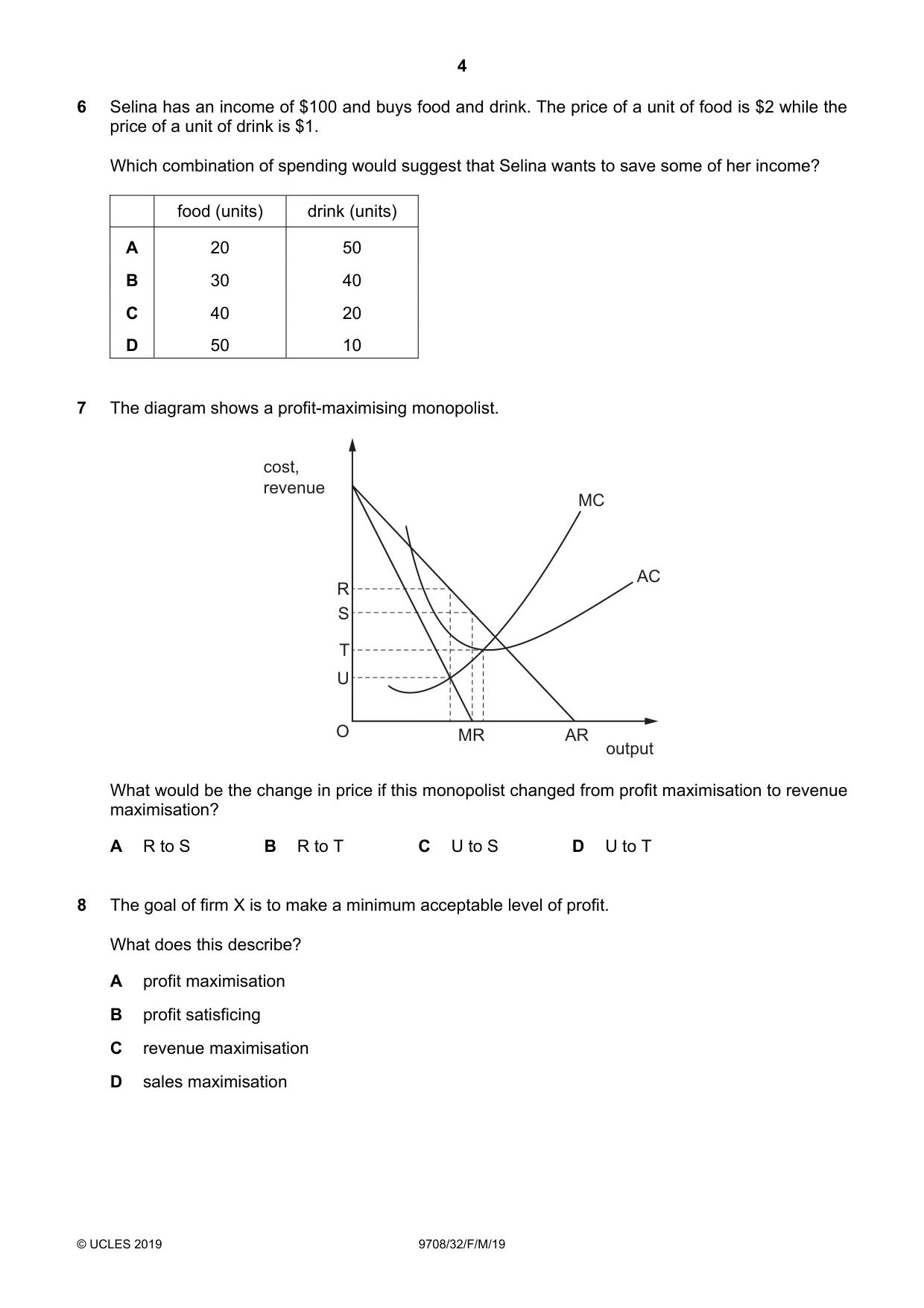 Cambridge A Level Economics 9708 2019 Feb/March Paper 3 · Variant 2 question paper, page 4 of 12