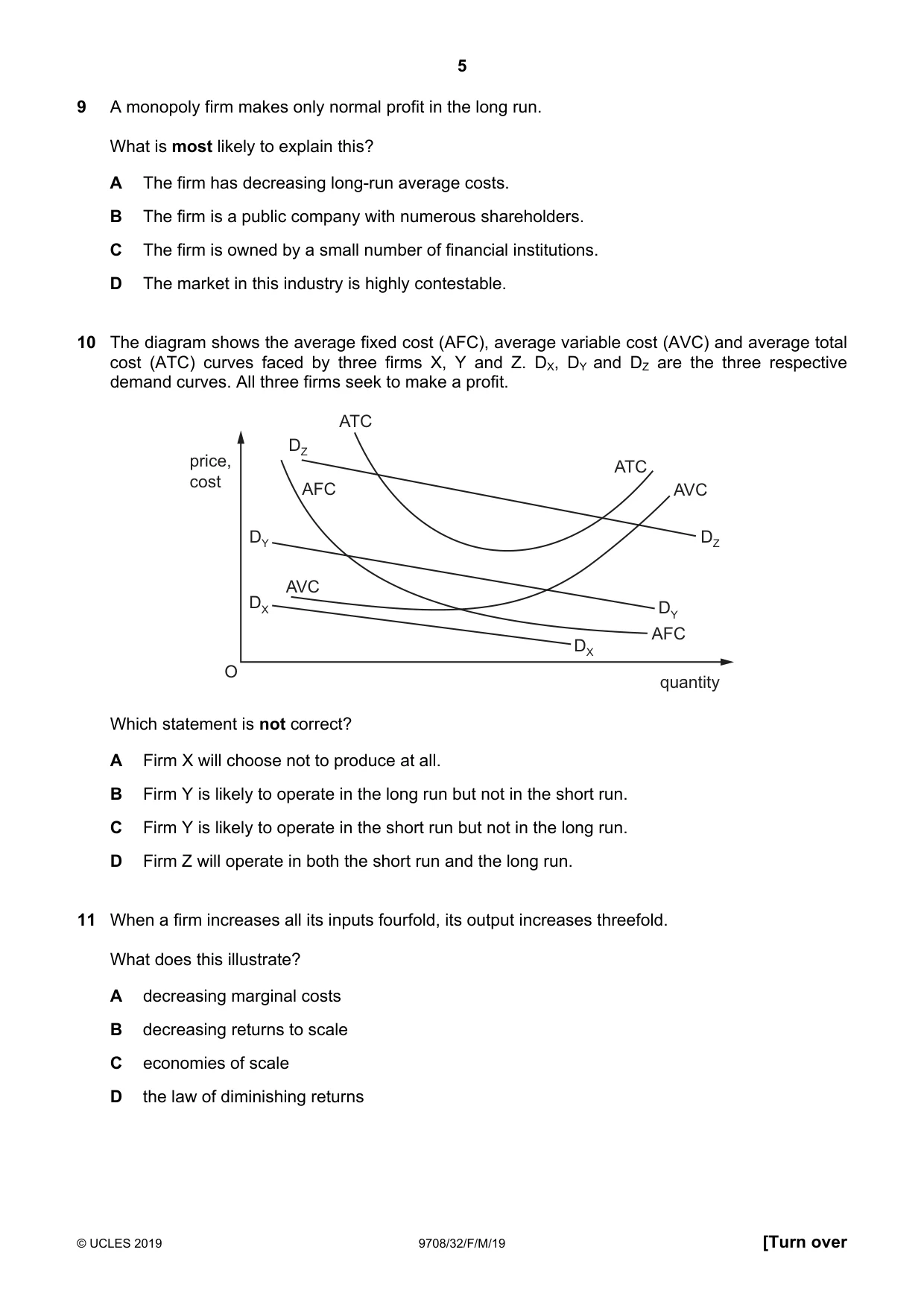 Cambridge A Level Economics 9708 2019 Feb/March Paper 3 · Variant 2 question paper, page 5 of 12