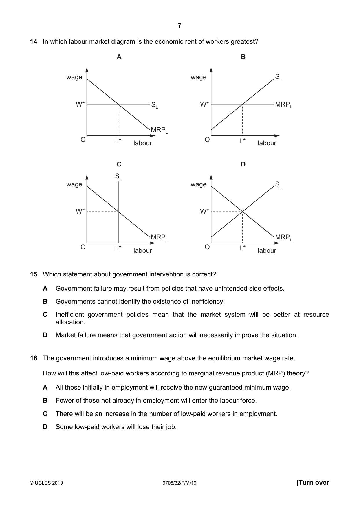 Cambridge A Level Economics 9708 2019 Feb/March Paper 3 · Variant 2 question paper, page 7 of 12