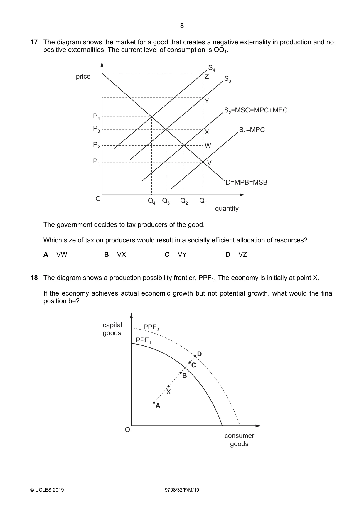 Cambridge A Level Economics 9708 2019 Feb/March Paper 3 · Variant 2 question paper, page 8 of 12