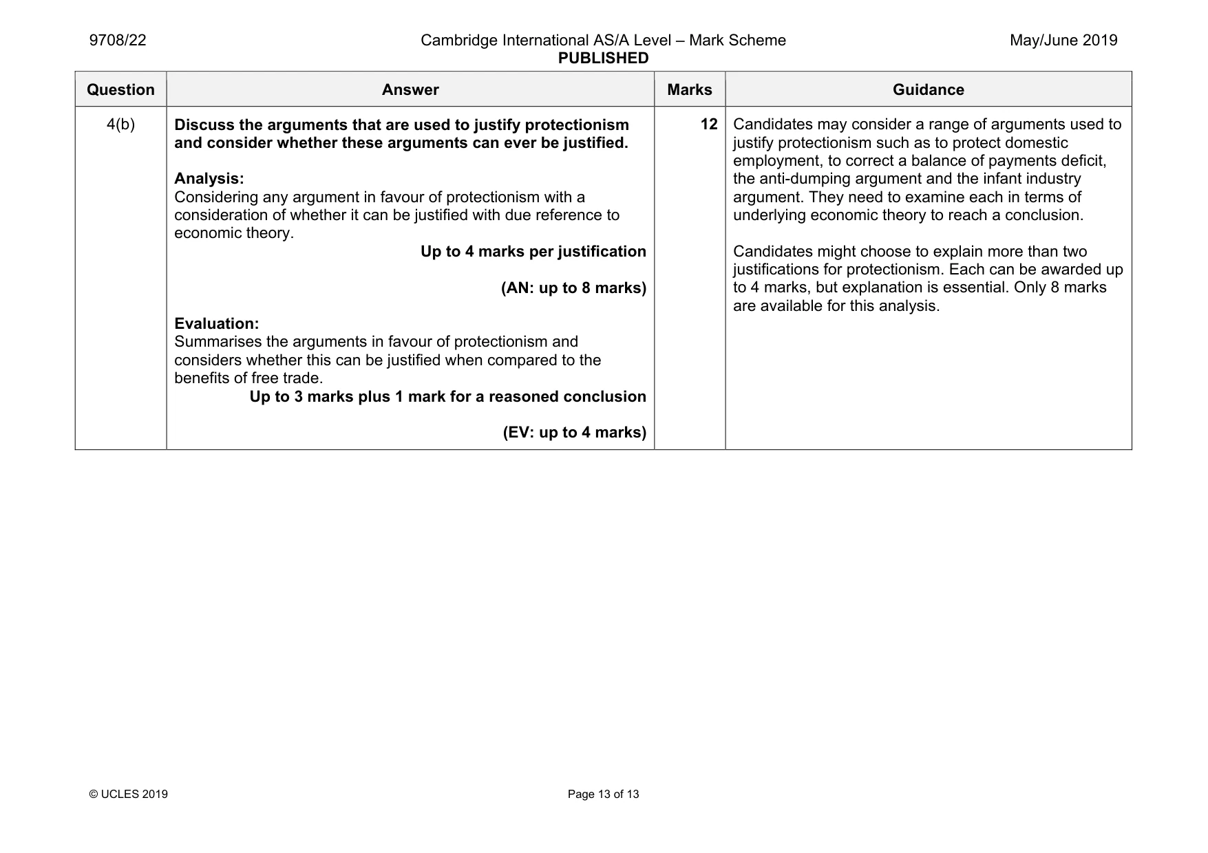 Mark scheme, page 13 of 13