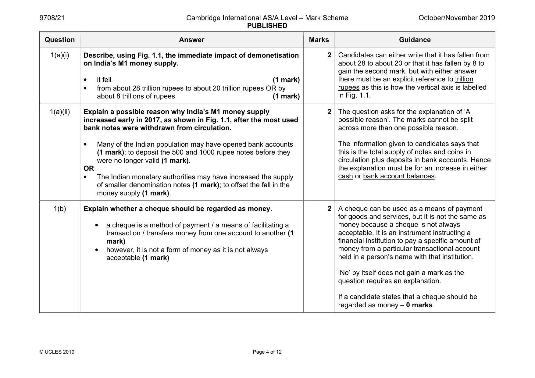 Mark scheme, page 4 of 12