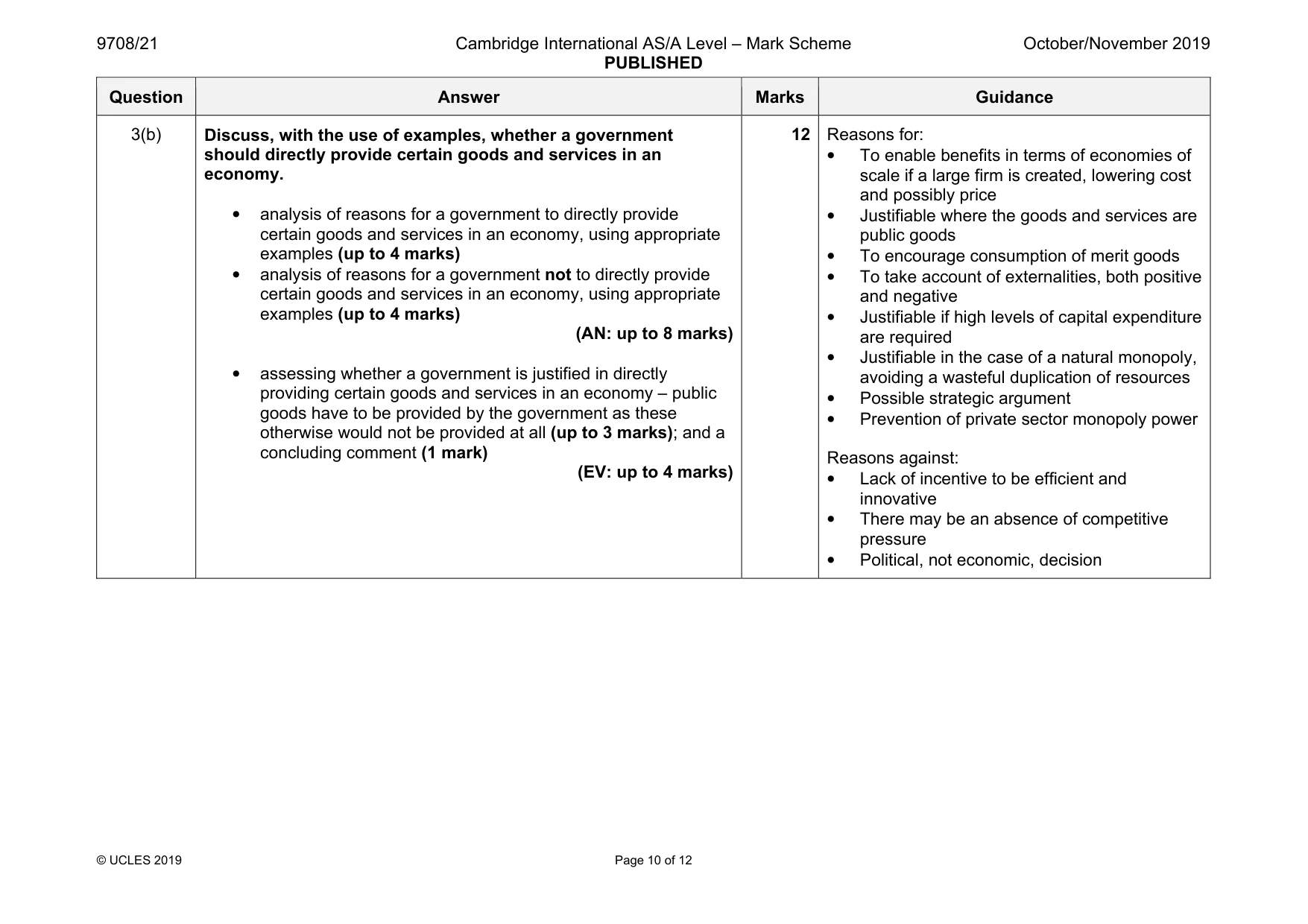 Mark scheme, page 10 of 12