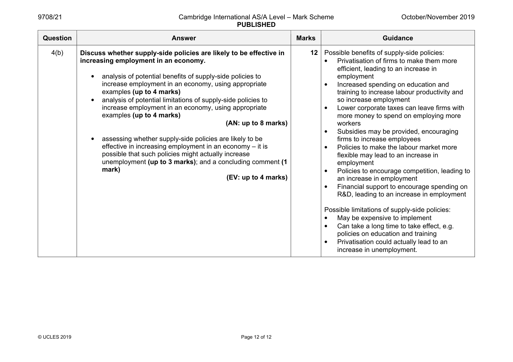 Mark scheme, page 12 of 12