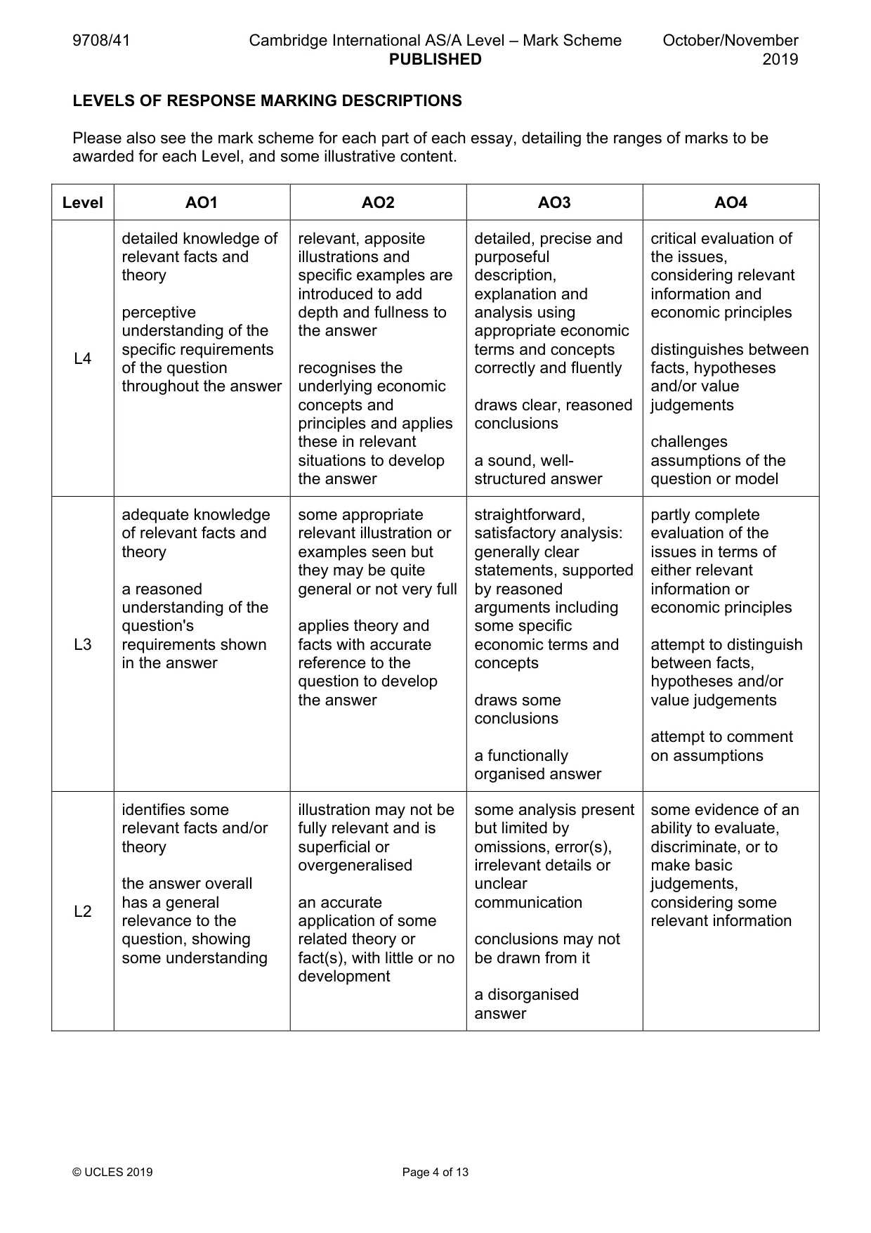 Mark scheme, page 4 of 13