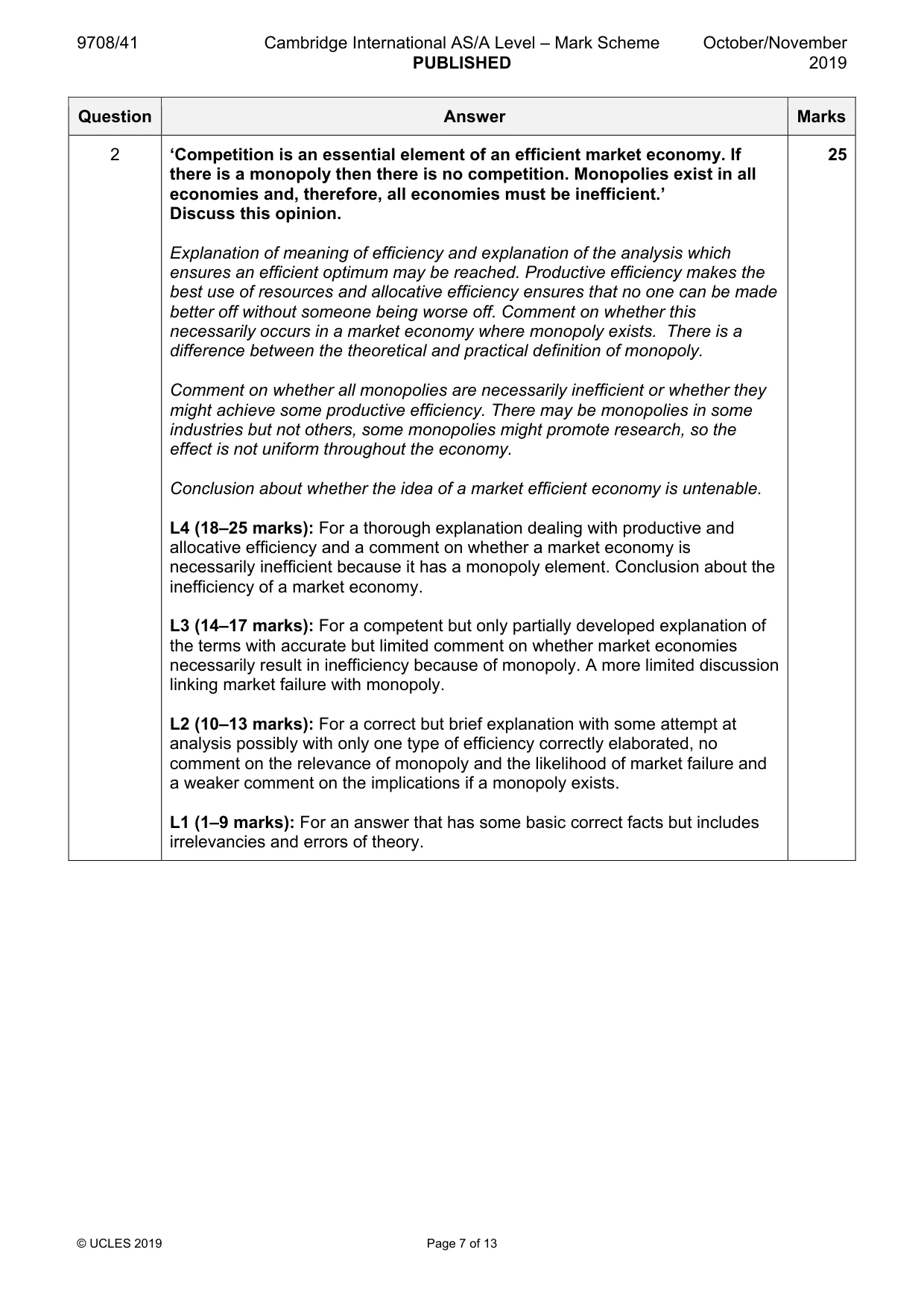 Mark scheme, page 7 of 13