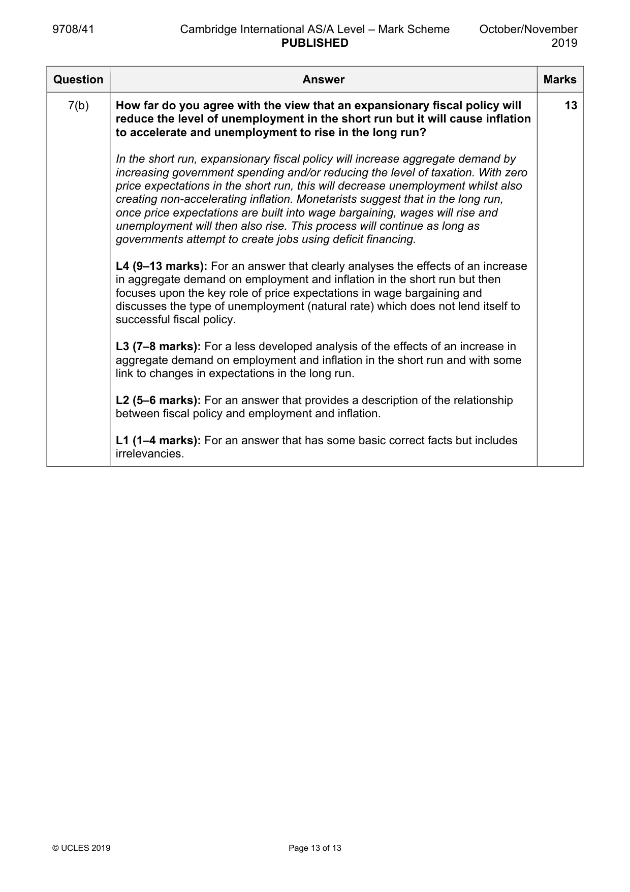 Mark scheme, page 13 of 13