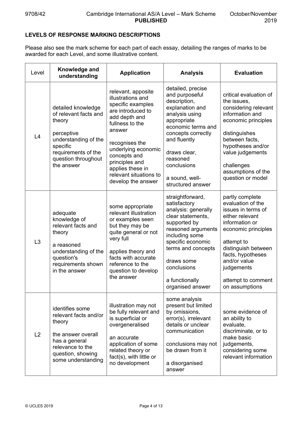 Mark scheme, page 4 of 13