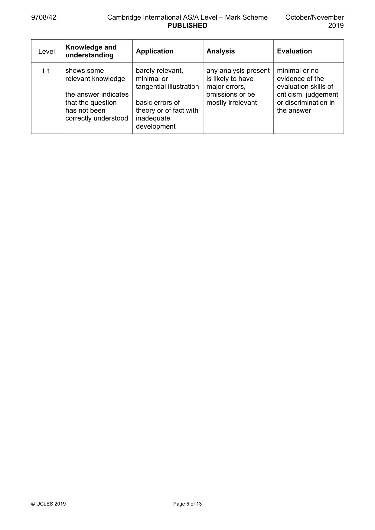Mark scheme, page 5 of 13