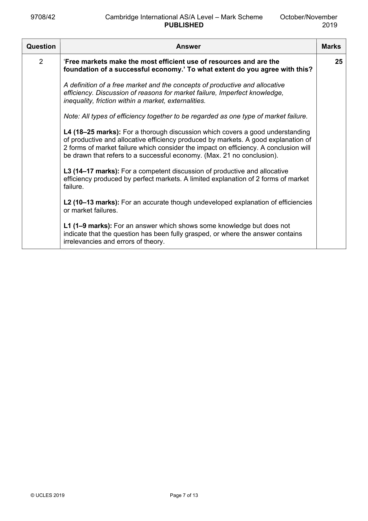 Mark scheme, page 7 of 13