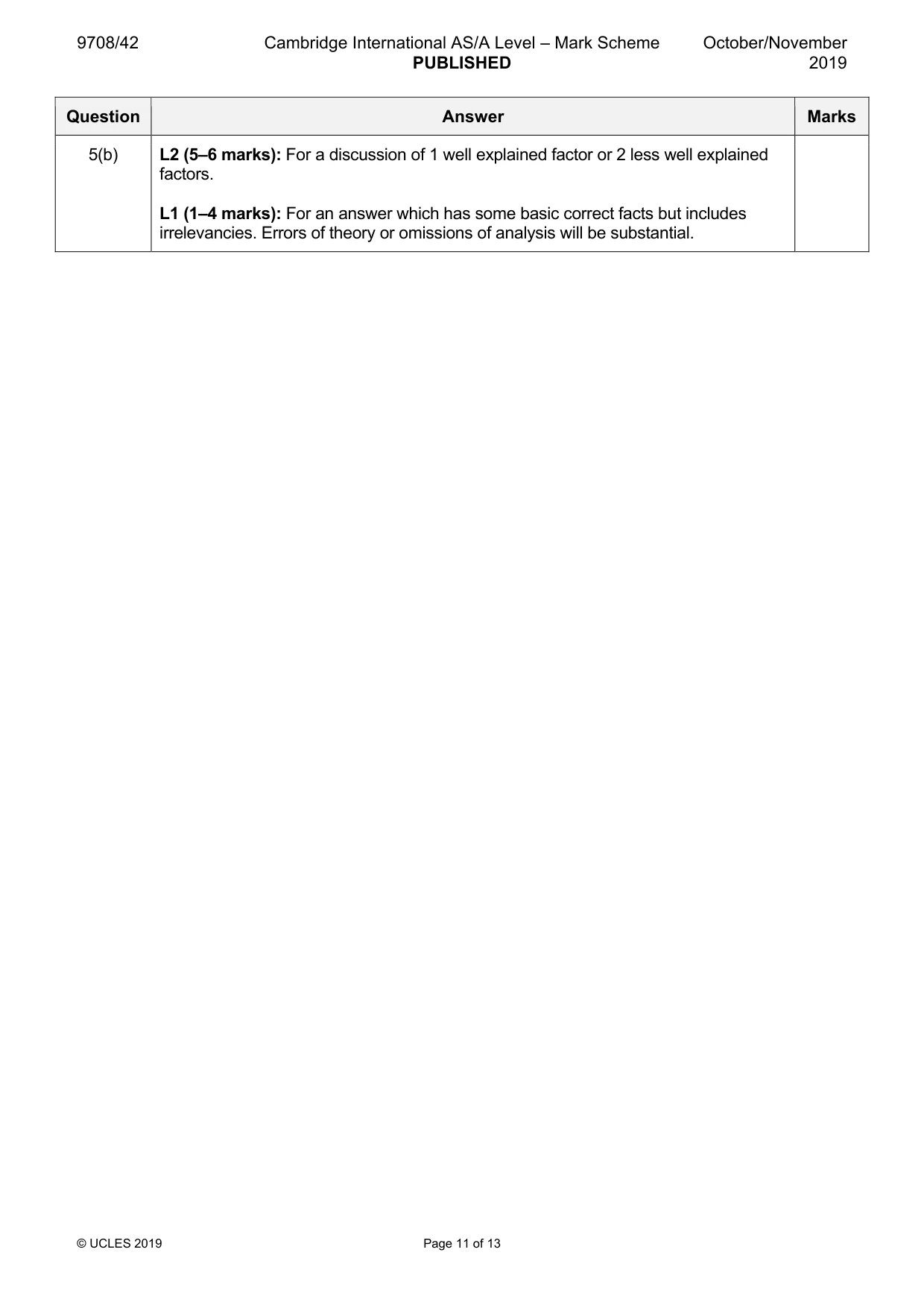 Mark scheme, page 11 of 13