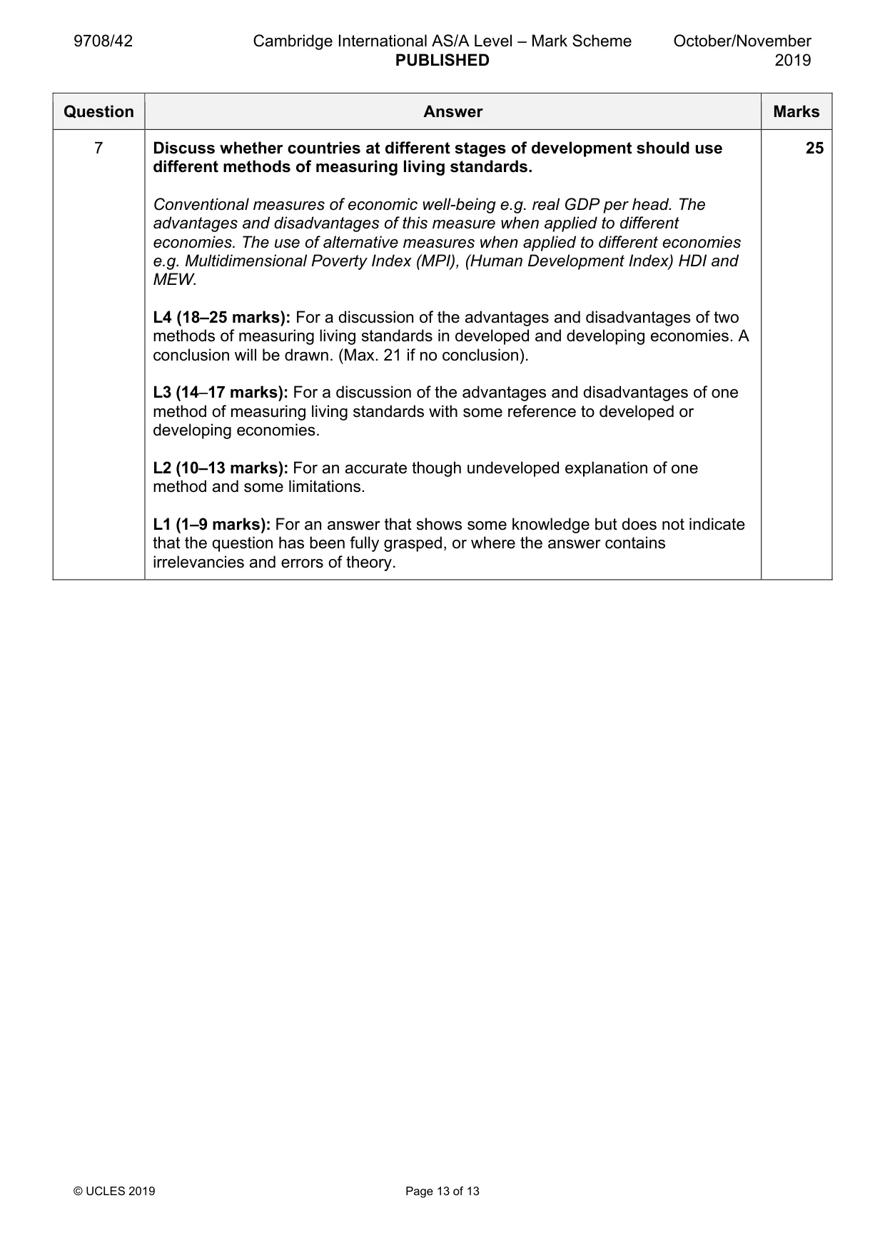 Mark scheme, page 13 of 13