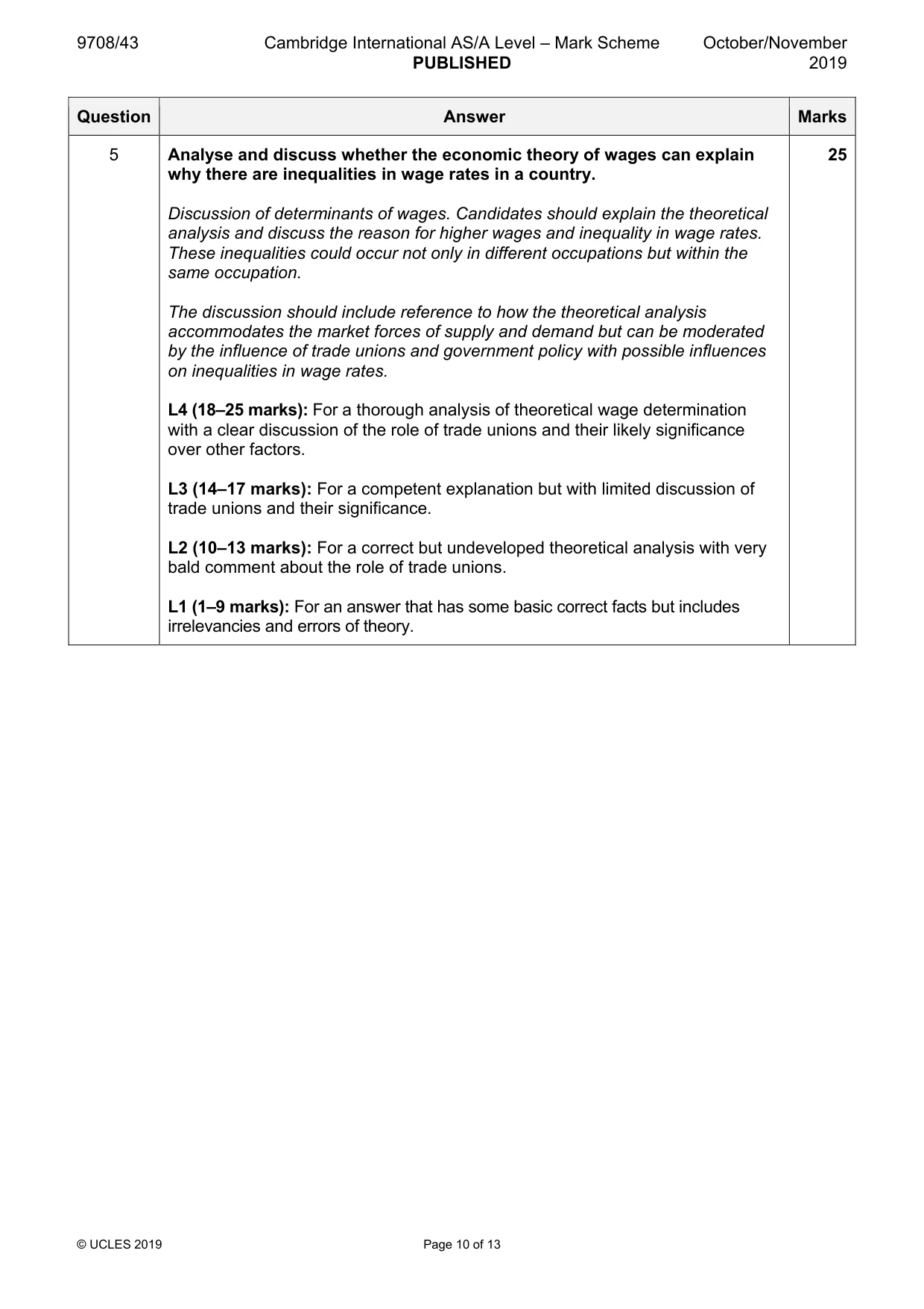 Mark scheme, page 10 of 13