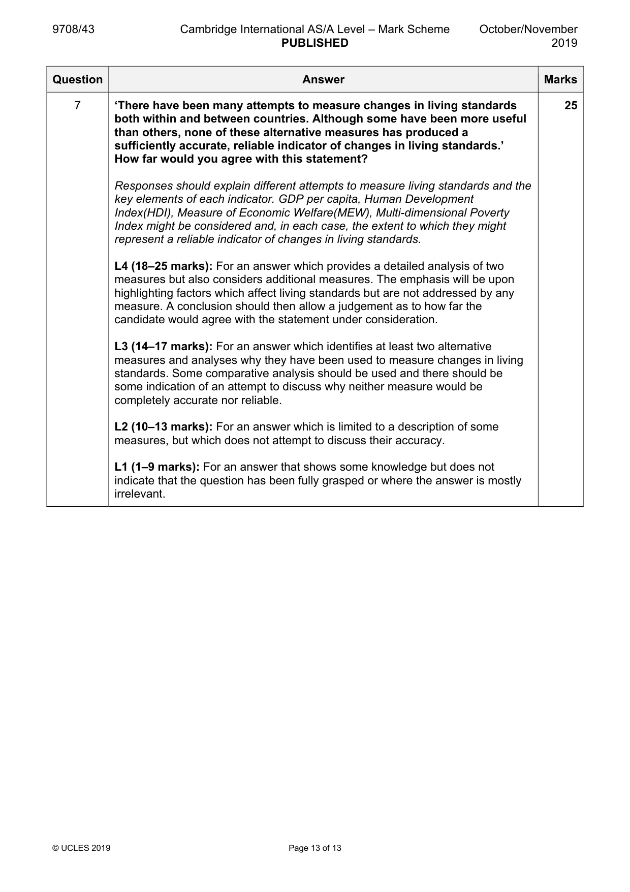 Mark scheme, page 13 of 13