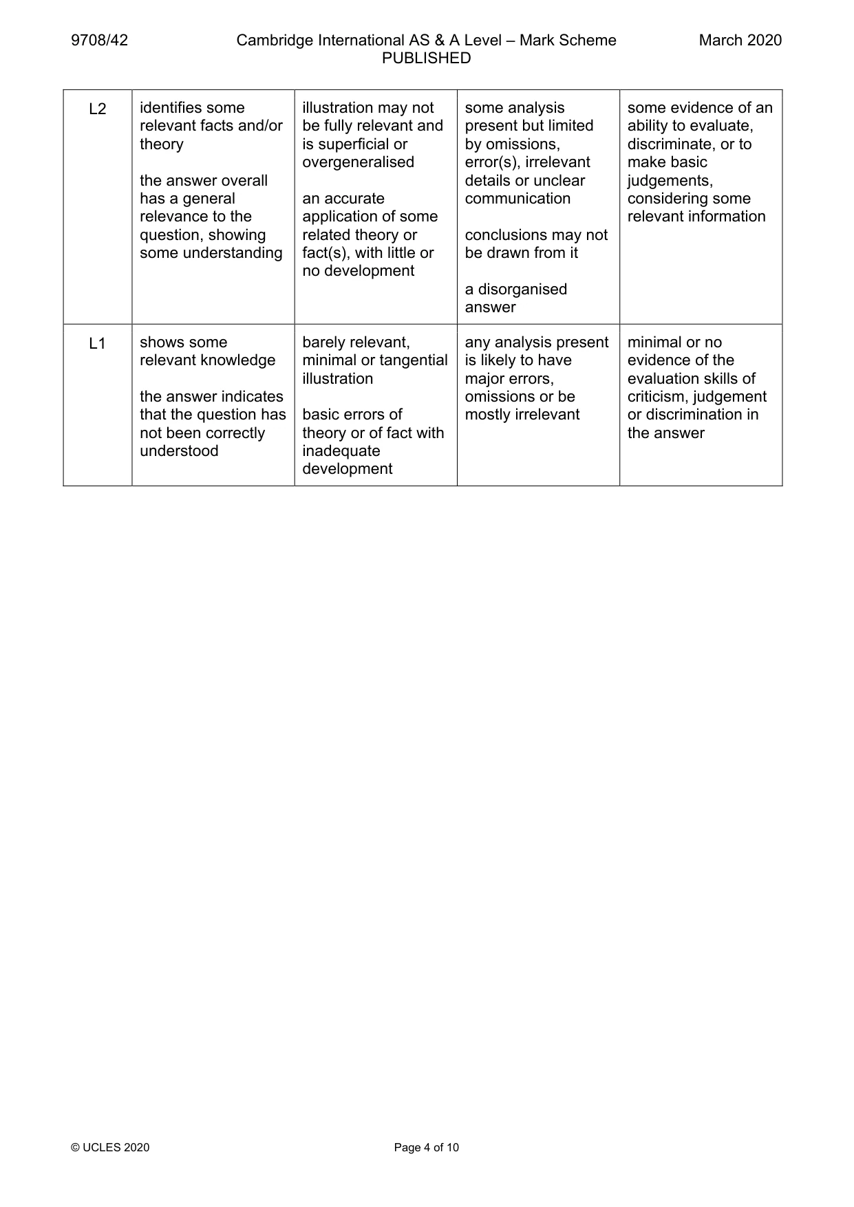 Mark scheme, page 4 of 10