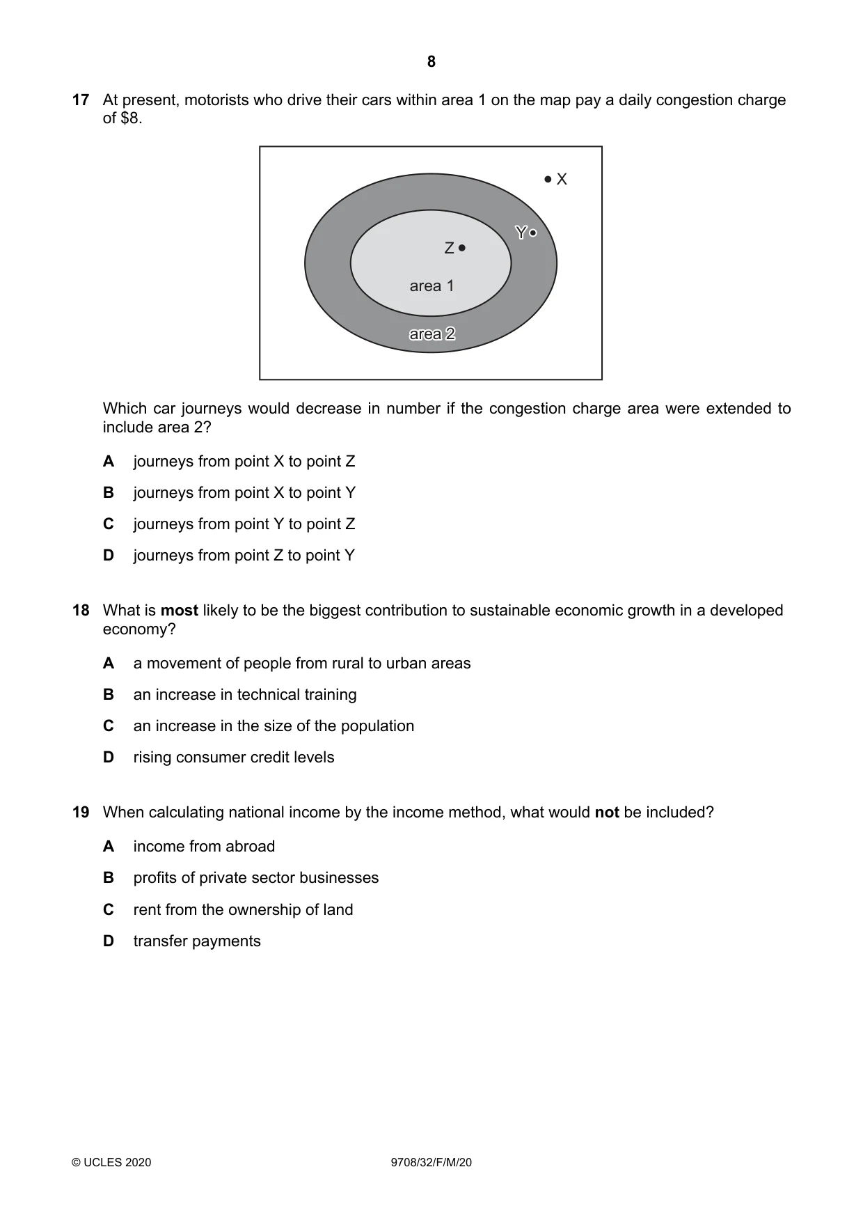 Cambridge A Level Economics 9708 2020 Feb/March Paper 3 · Variant 2 question paper, page 8 of 12