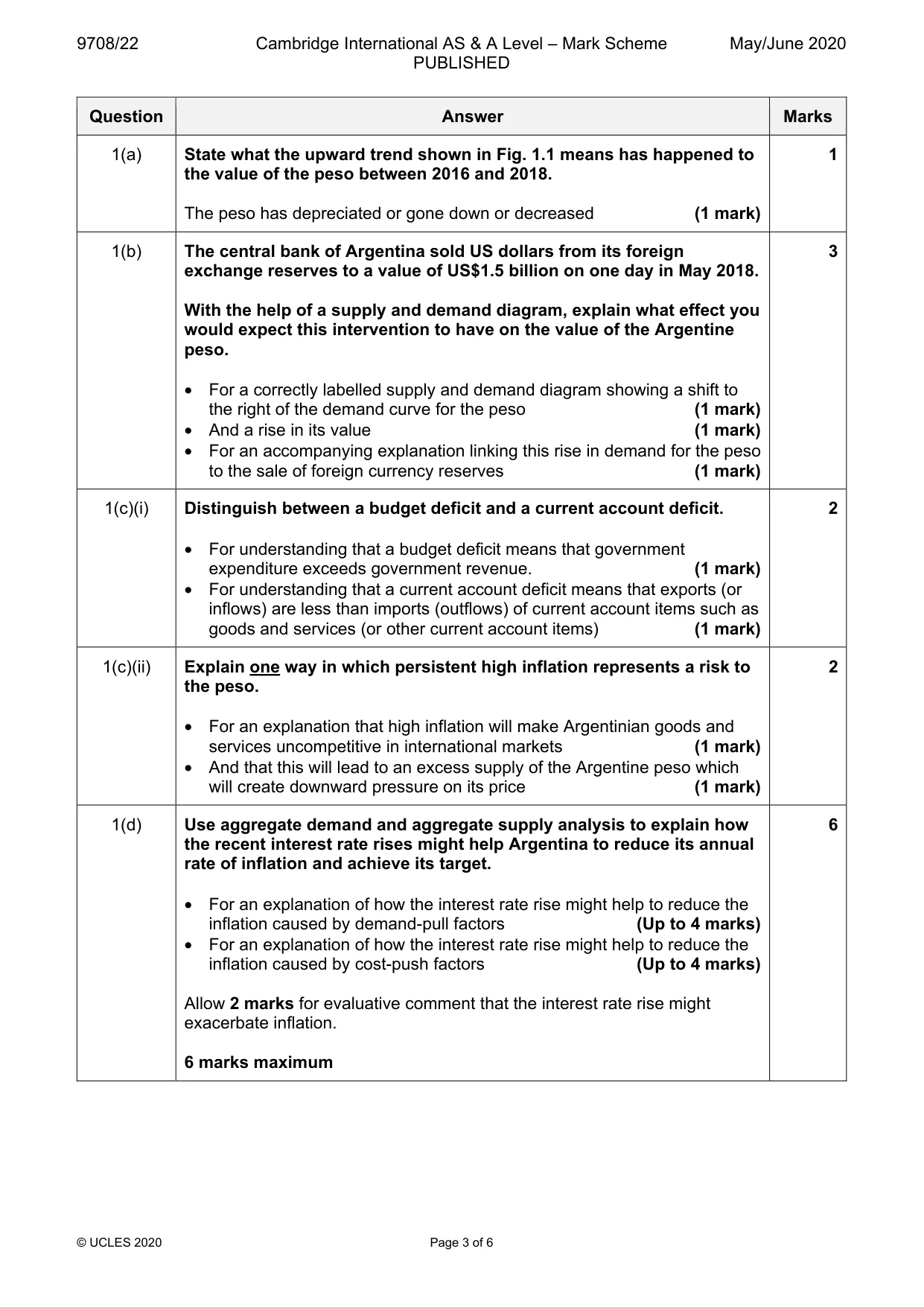 Mark scheme, page 3 of 6