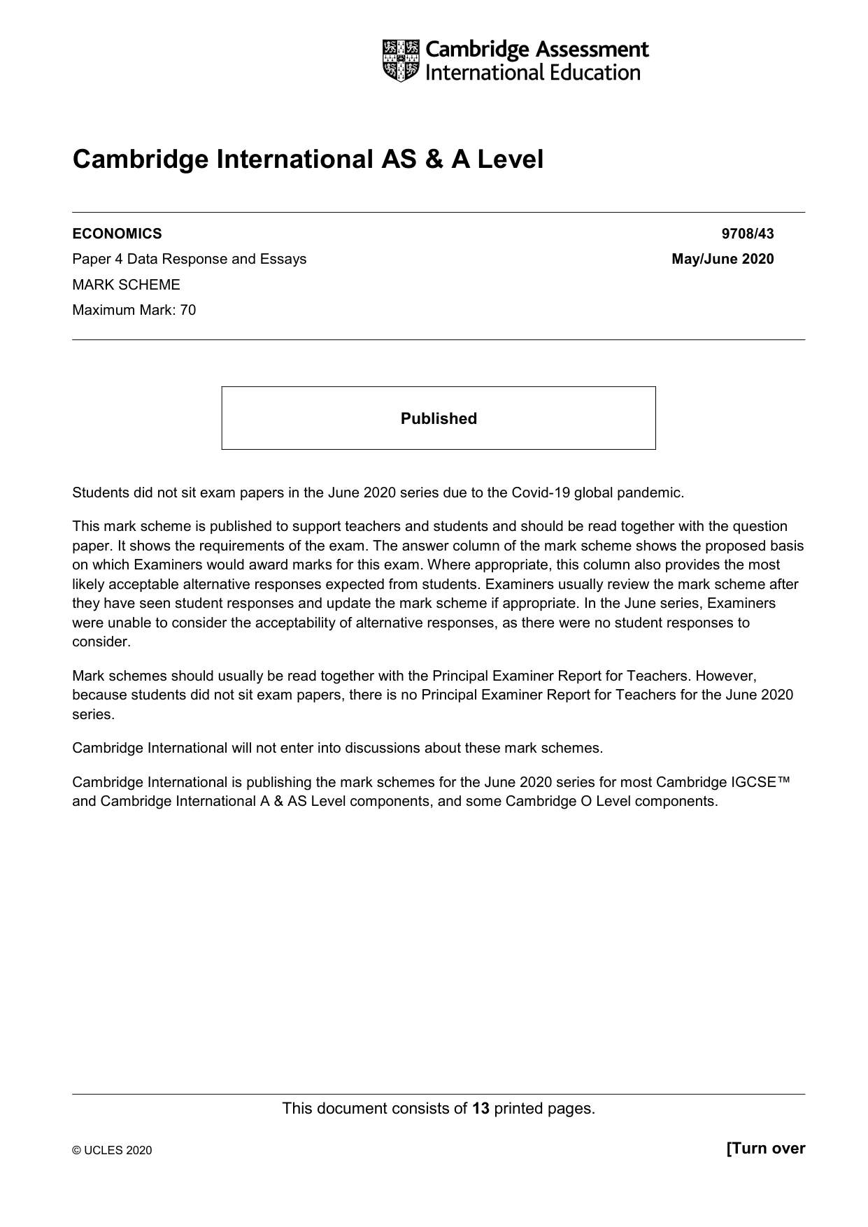 Mark scheme, page 1 of 13