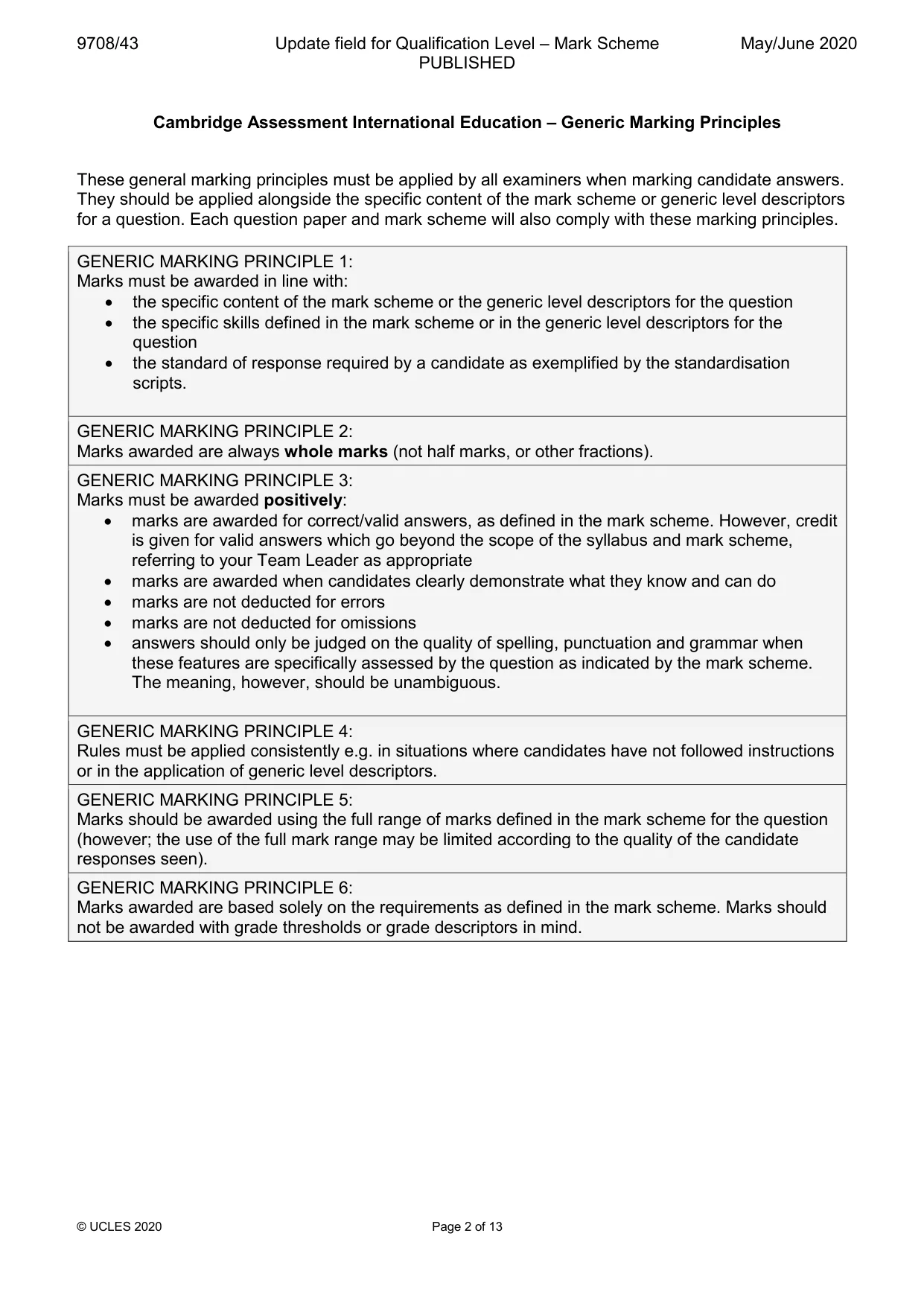 Mark scheme, page 2 of 13