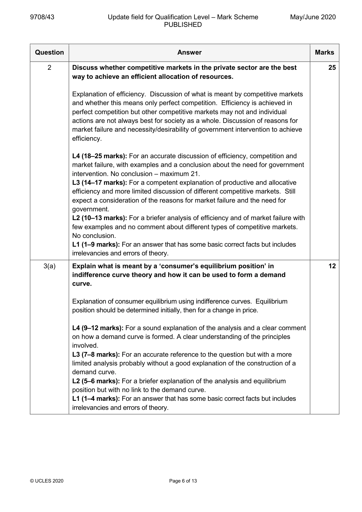 Mark scheme, page 6 of 13