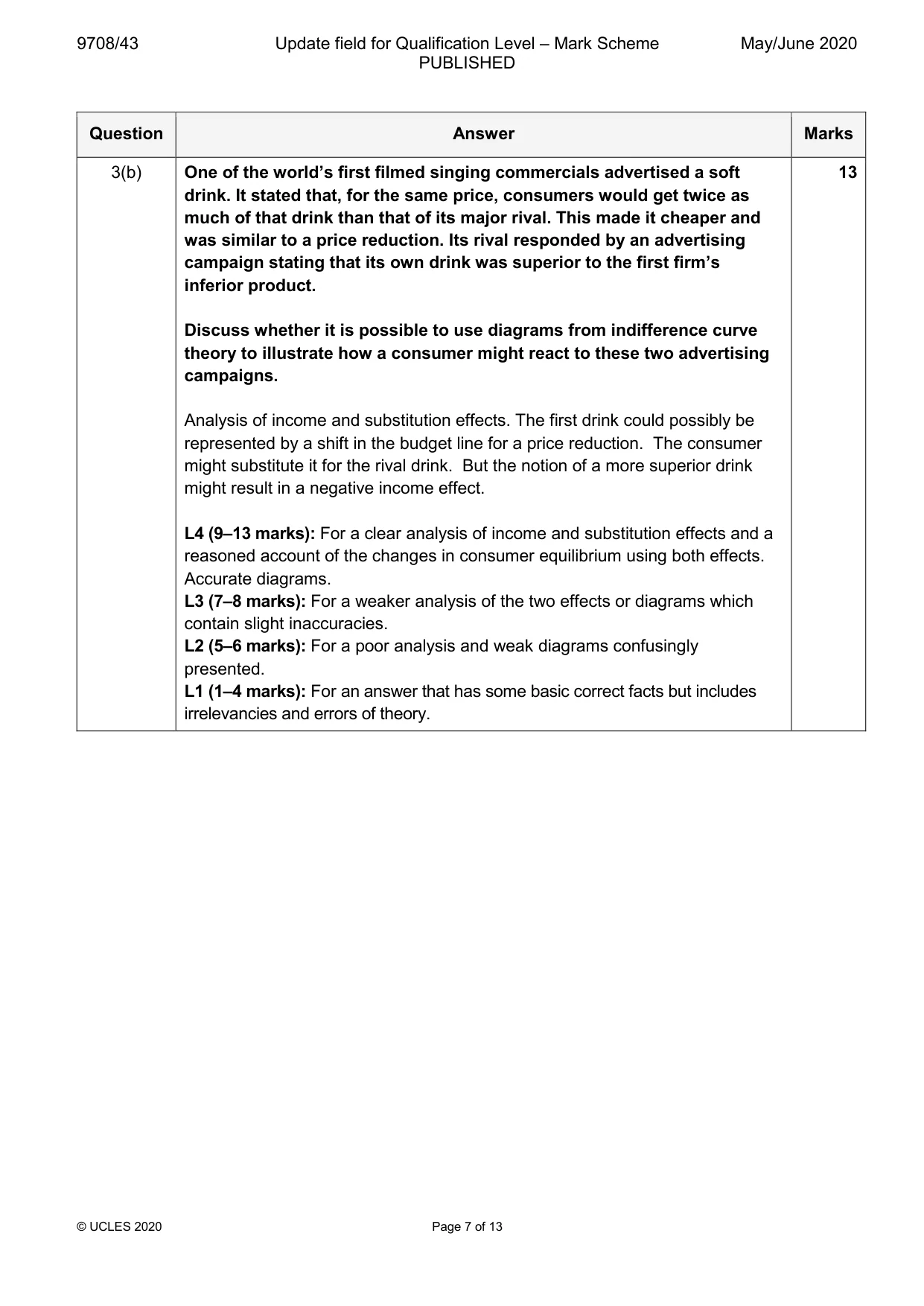Mark scheme, page 7 of 13