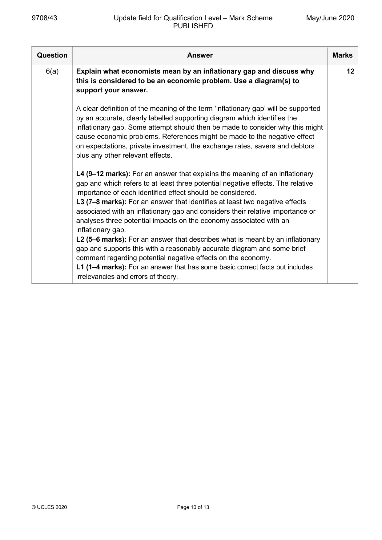 Mark scheme, page 10 of 13