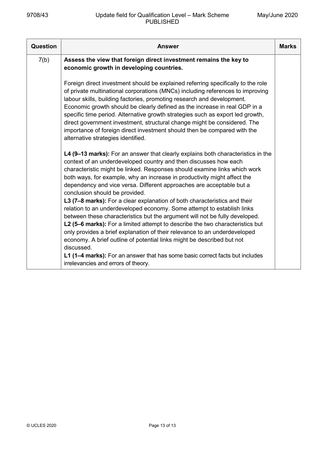 Mark scheme, page 13 of 13