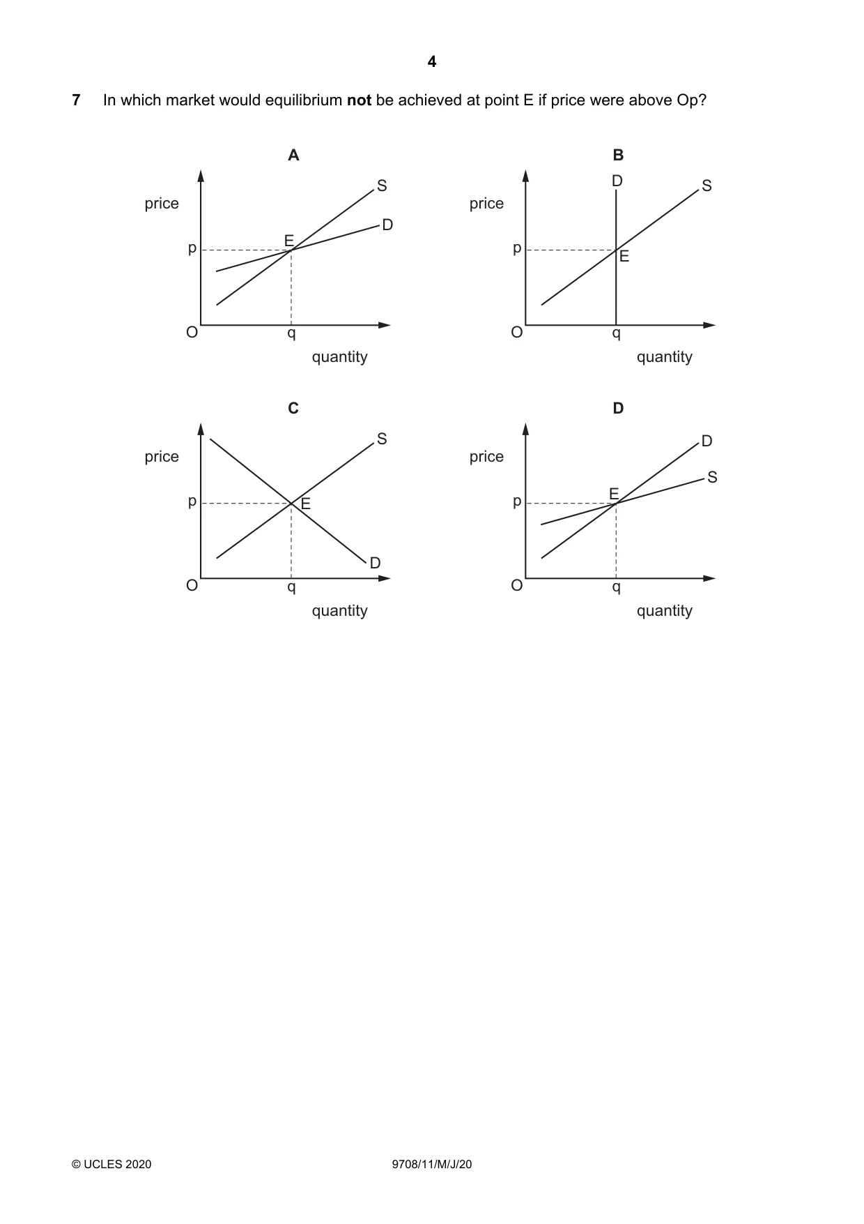 Cambridge A Level Economics 9708 2020 May/June Paper 1 · Variant 1 question paper, page 4 of 12