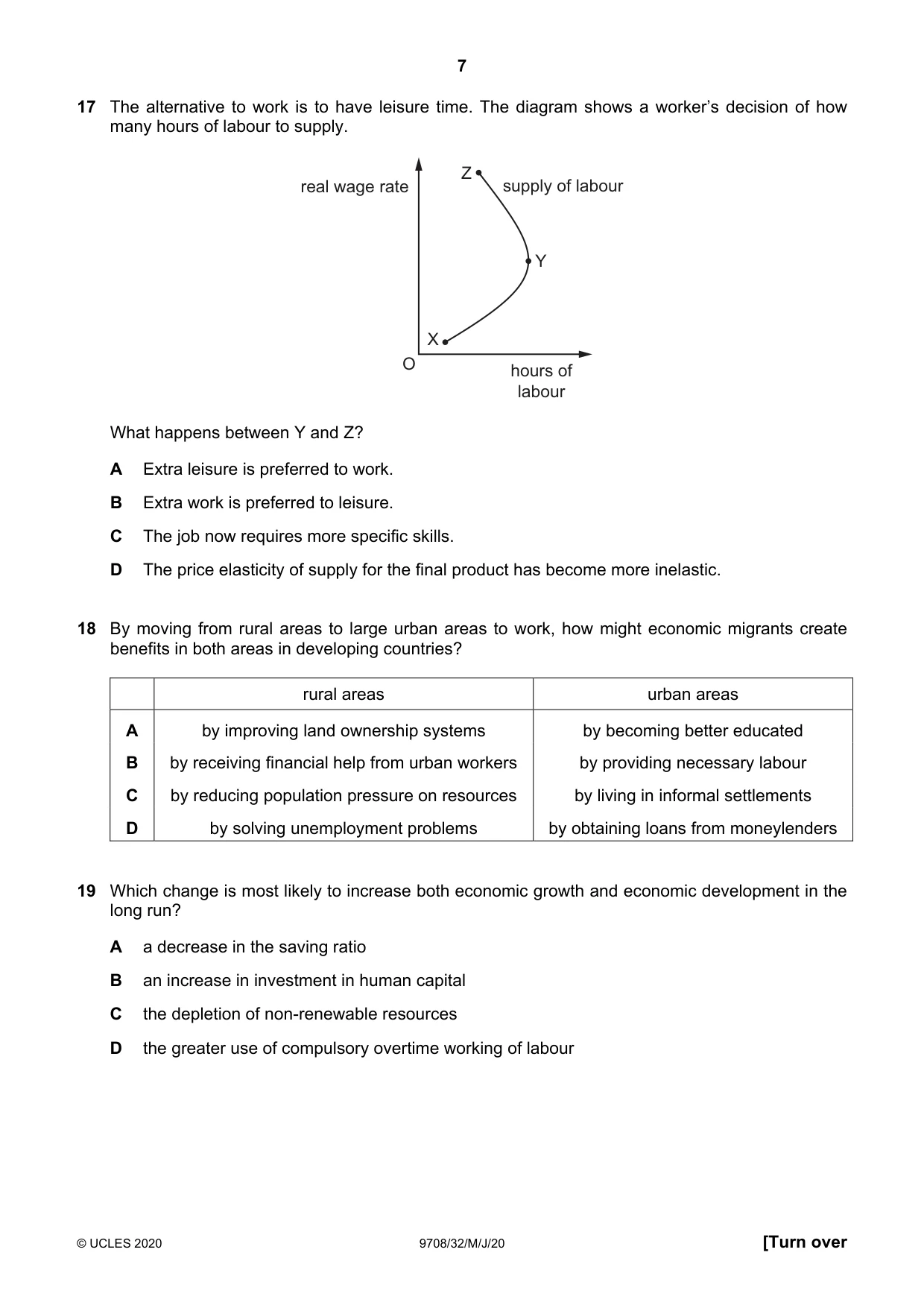 Cambridge A Level Economics 9708 2020 May/June Paper 3 · Variant 2 question paper, page 7 of 12