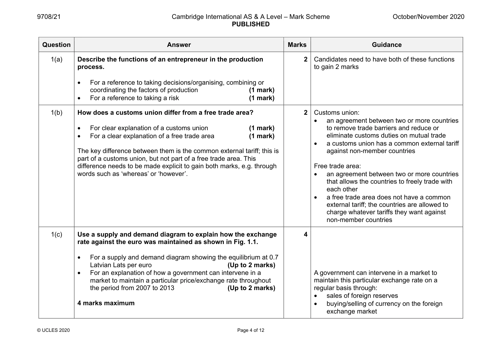 Mark scheme, page 4 of 12
