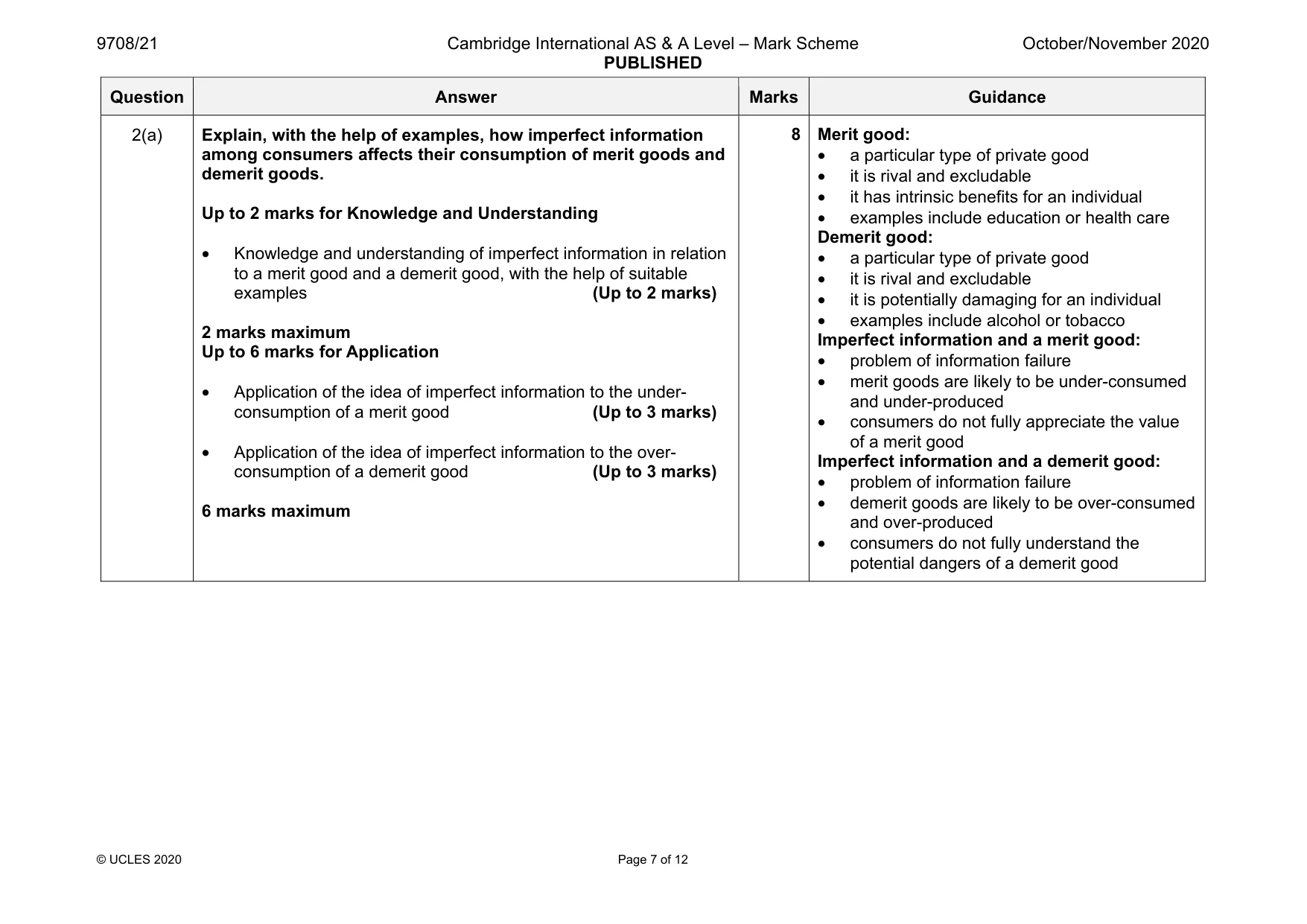 Mark scheme, page 7 of 12