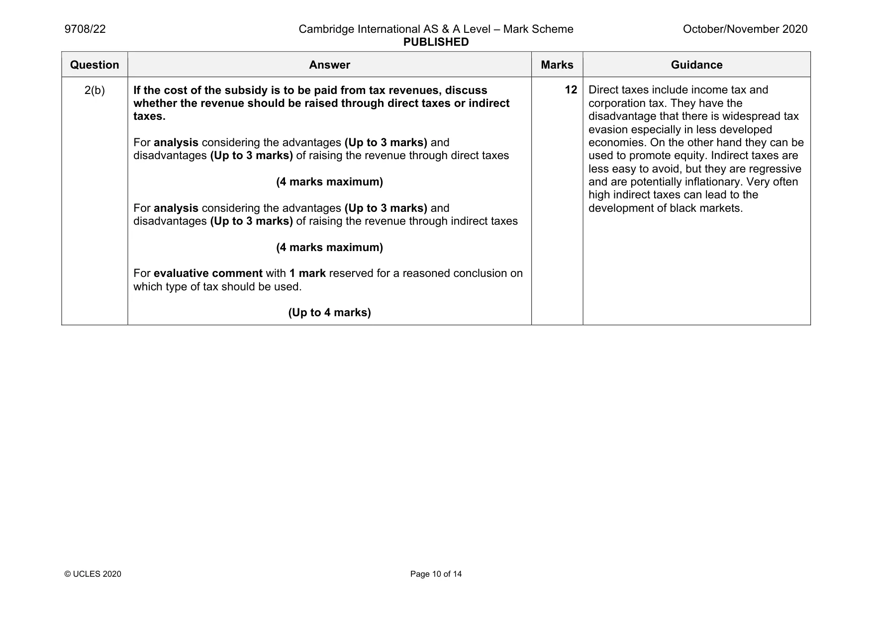 Mark scheme, page 10 of 14