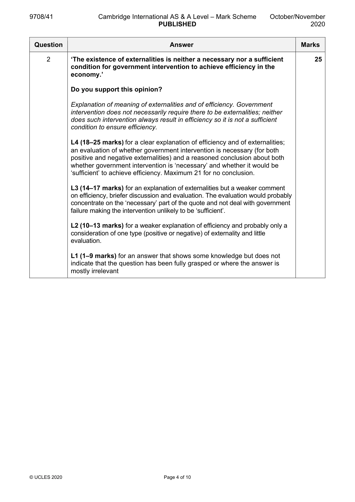 Mark scheme, page 4 of 10