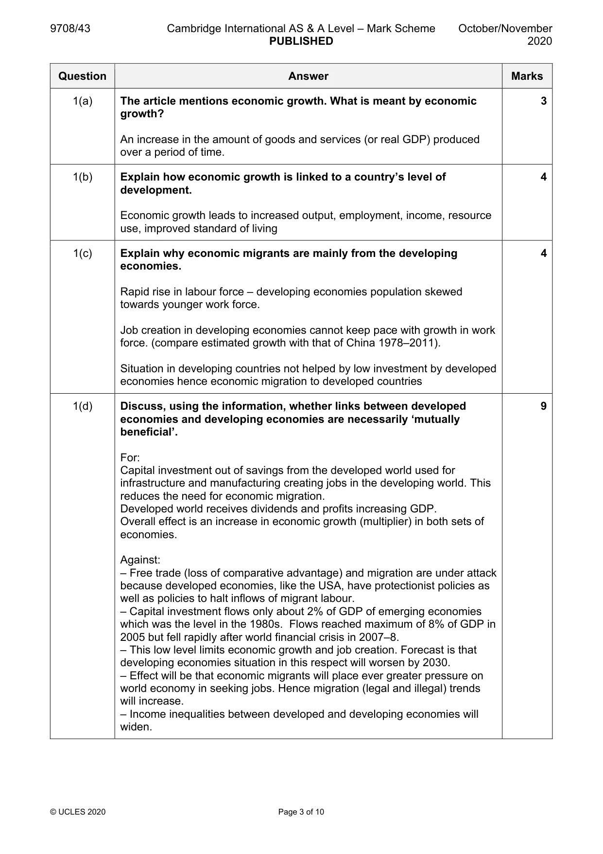 Mark scheme, page 3 of 10