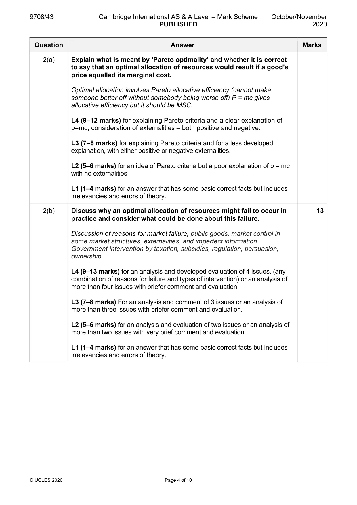 Mark scheme, page 4 of 10