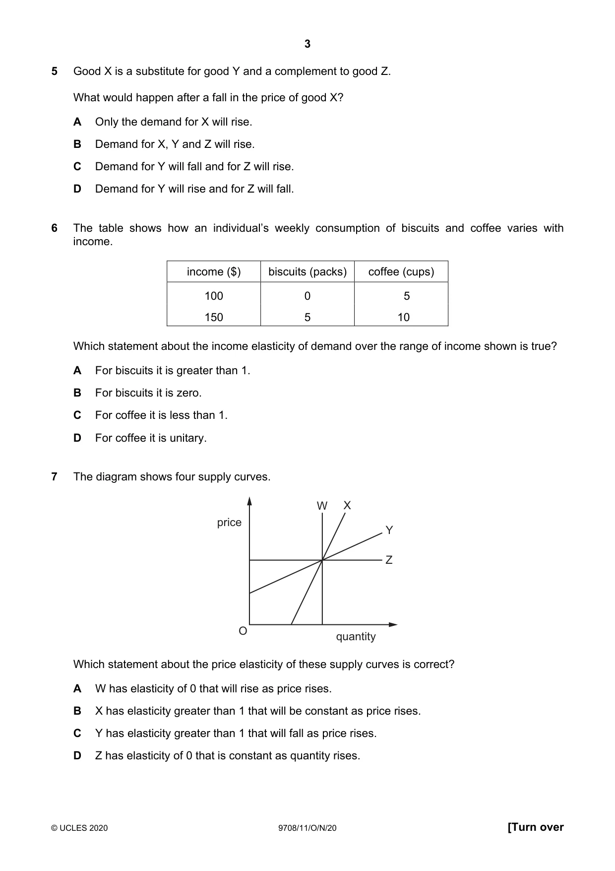 Cambridge A Level Economics 9708 2020 Oct/Nov Paper 1 · Variant 1 question paper, page 3 of 12