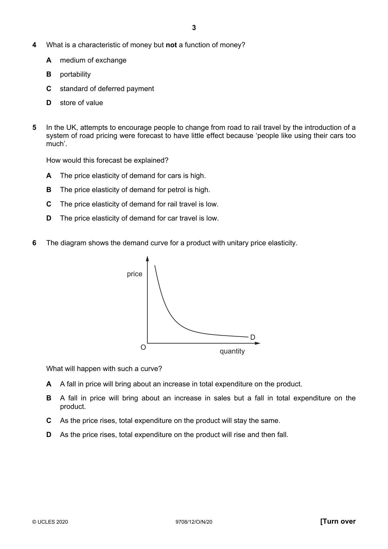 Cambridge A Level Economics 9708 2020 Oct/Nov Paper 1 · Variant 2 question paper, page 3 of 12
